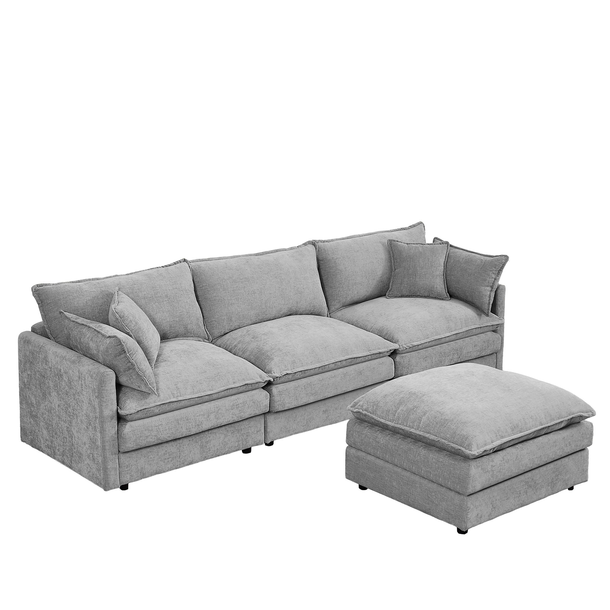 Modular L-Shaped Sectional Sofa With Movable Ottoman - Best Buy Furniture