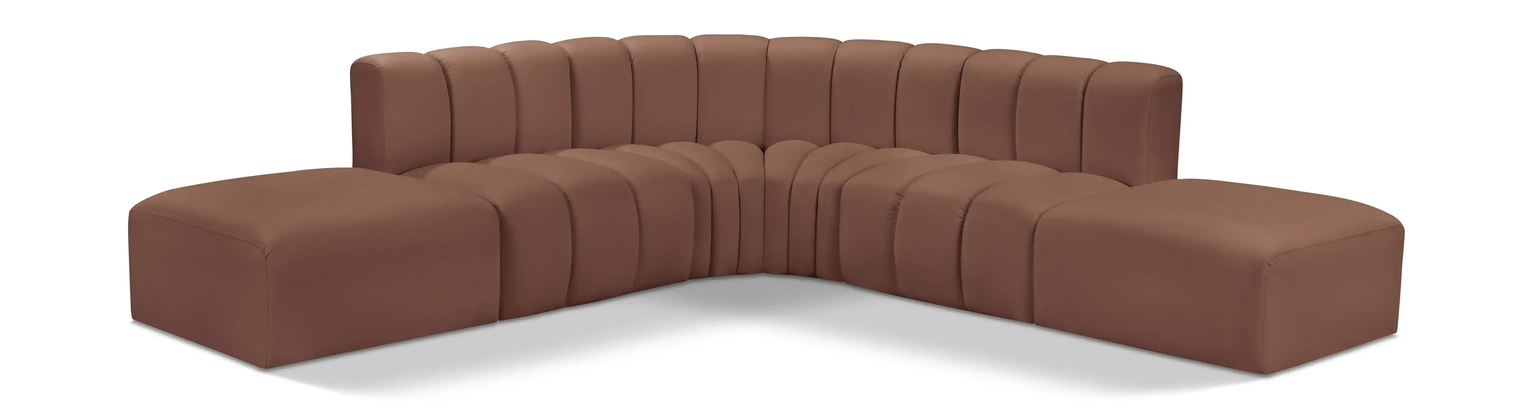 Arc - Faux Leather 6 Piece Corner Modular Sofa - Best Buy Furniture