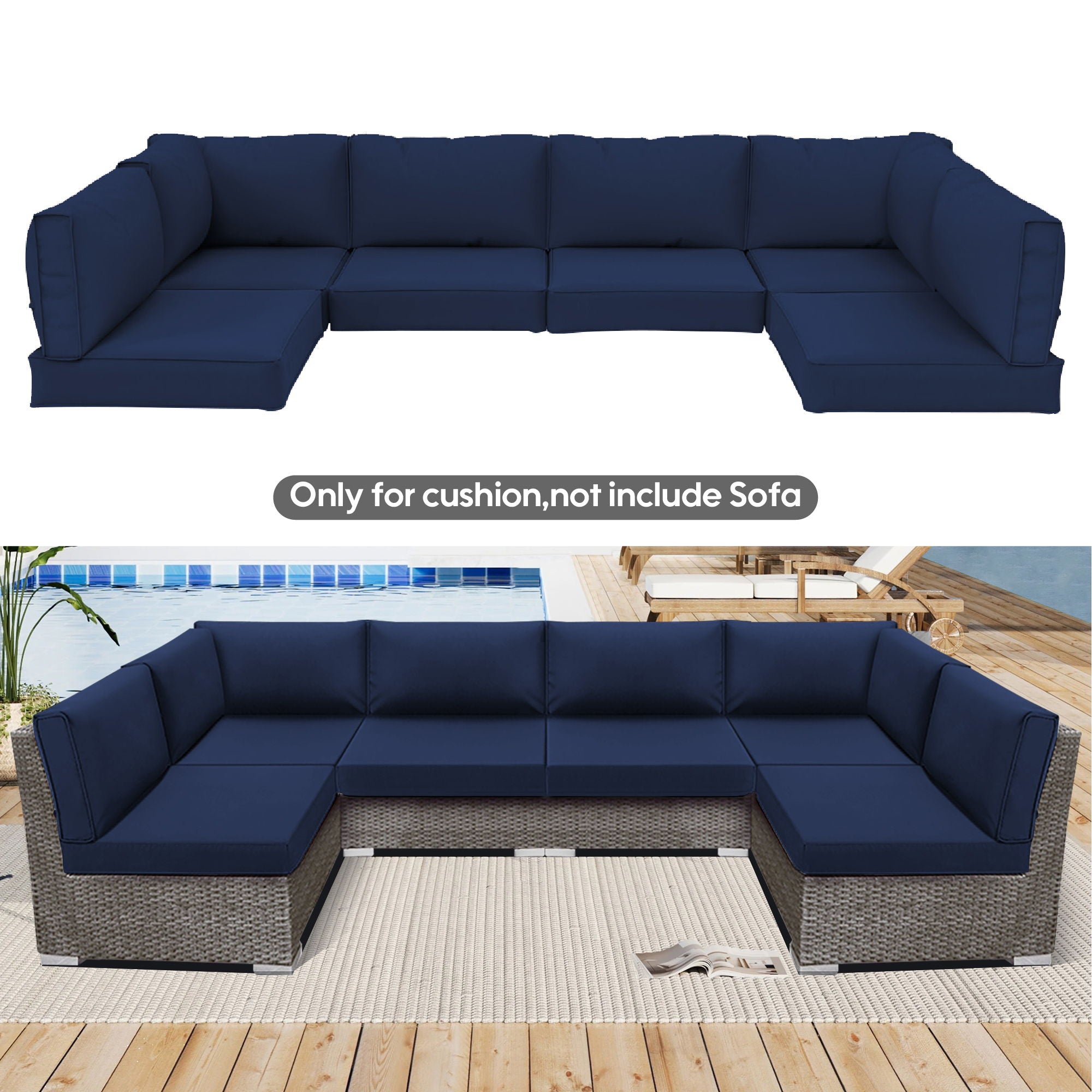 Outdoor Deep Seat Cushions For Patio Furniture Replacement, Cushion Set For Sectionals - Best Buy Furniture