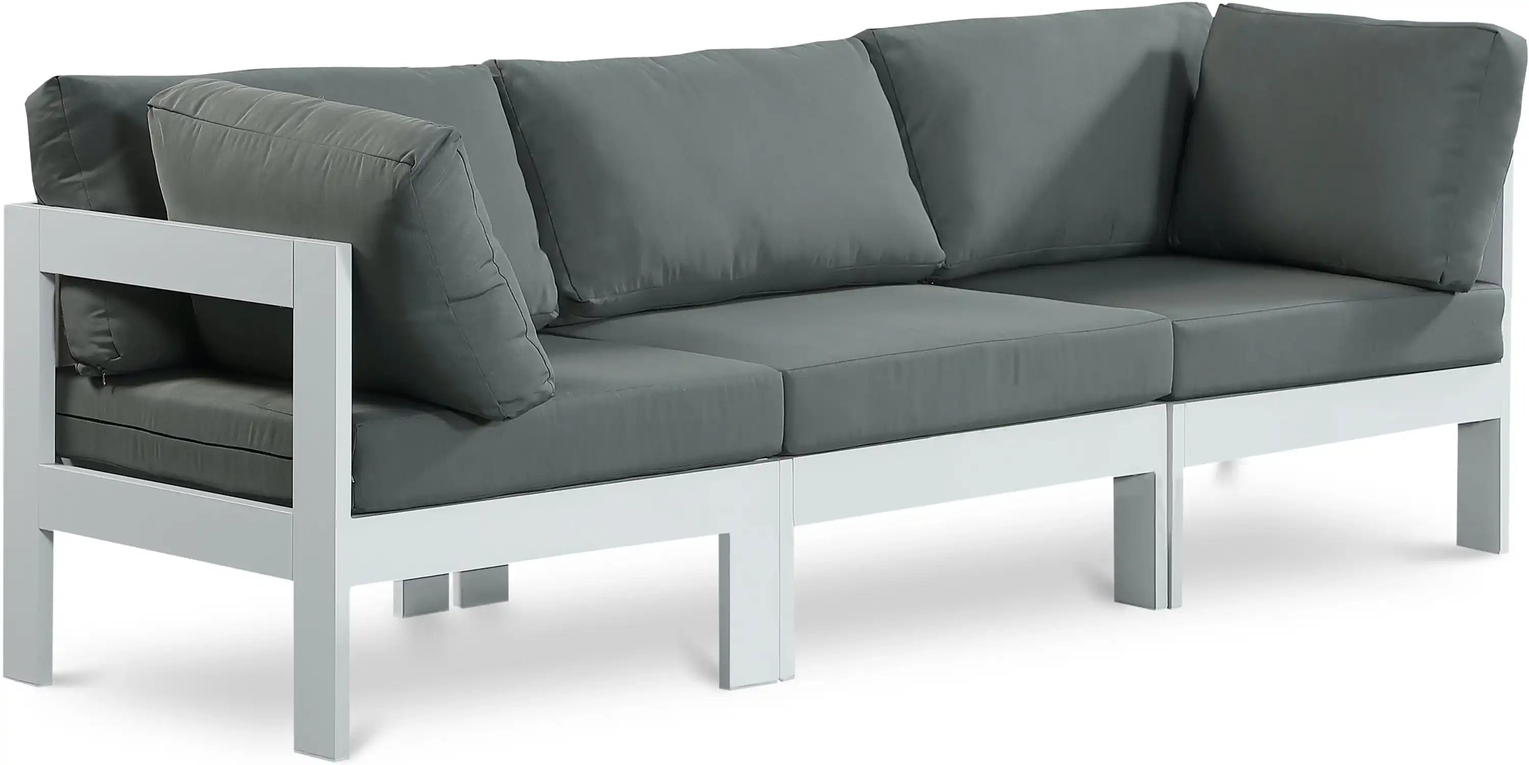 Nizuc - Outdoor Patio 3 Seat Modular Sofa With White Frame - Best Buy Furniture