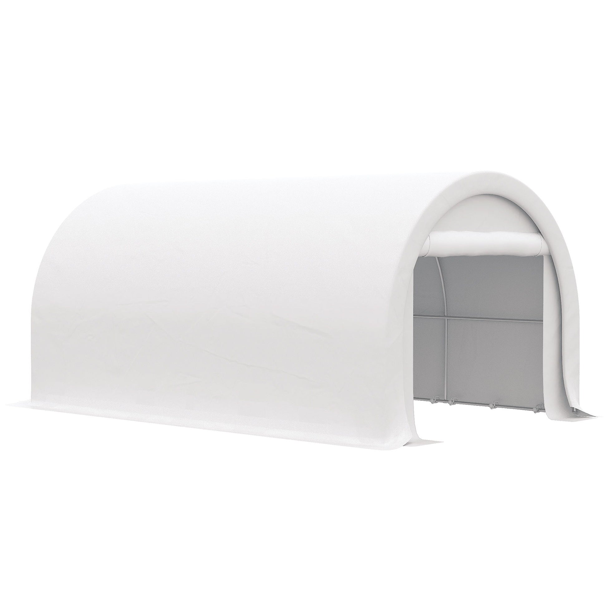 Outsunny - 10' x 16' Carport, Heavy Duty Portable Garage Storage Tent With Large Zippered Door, Anti-Uv Pe Canopy Cover For Car, Truck, Boat, Motorcycle, Bike, Garden Tools, Outdoor Work - Best Buy Furniture