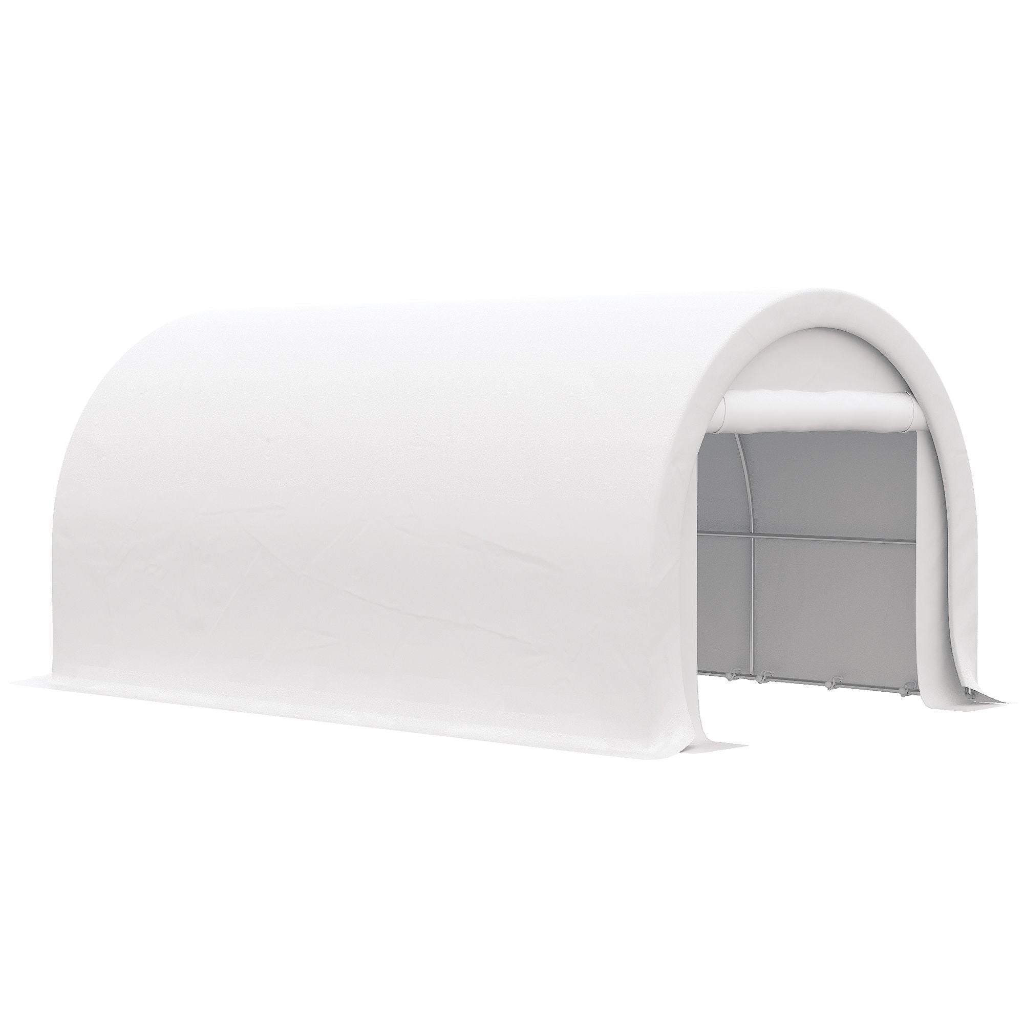 Outsunny - 10' x 16' Carport, Heavy Duty Portable Garage Storage Tent With Large Zippered Door, Anti-Uv Pe Canopy Cover For Car, Truck, Boat, Motorcycle, Bike, Garden Tools, Outdoor Work - Best Buy Furniture