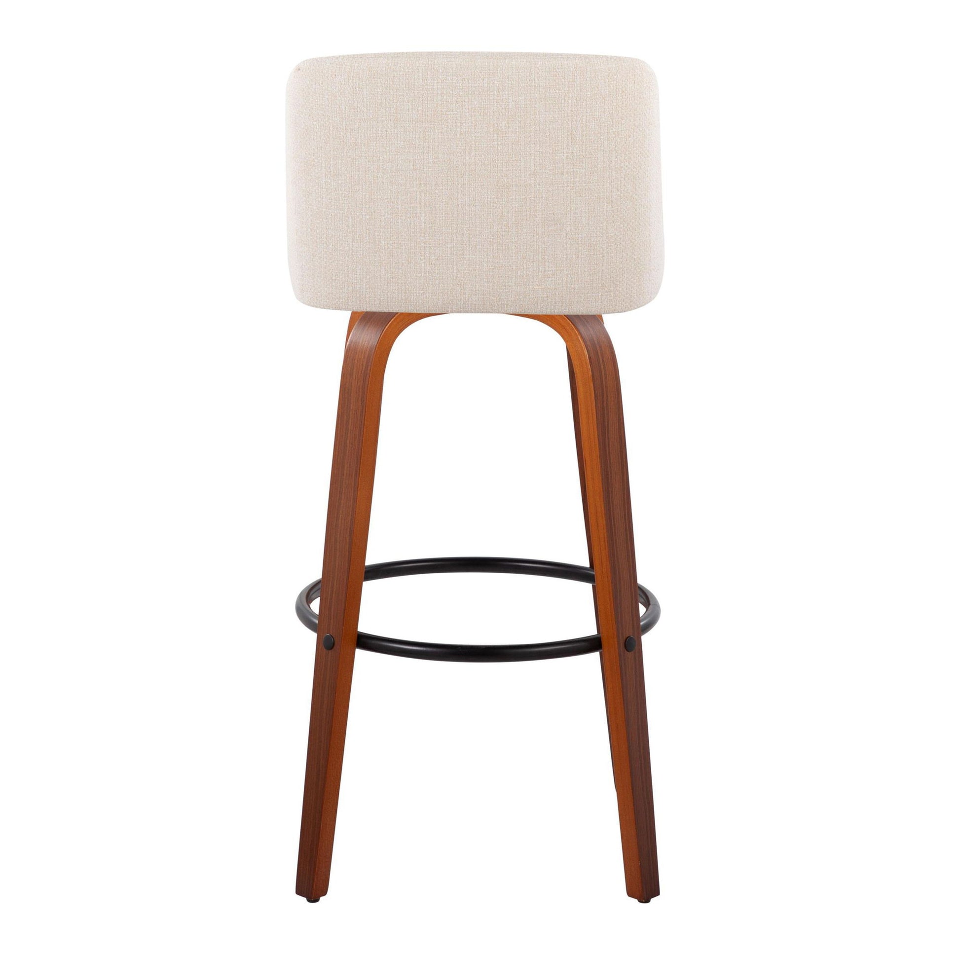 Toriano - Mid Century Modern Fixed Height Barstool Swivel And Round Footrest (Set of 2) - Best Buy Furniture