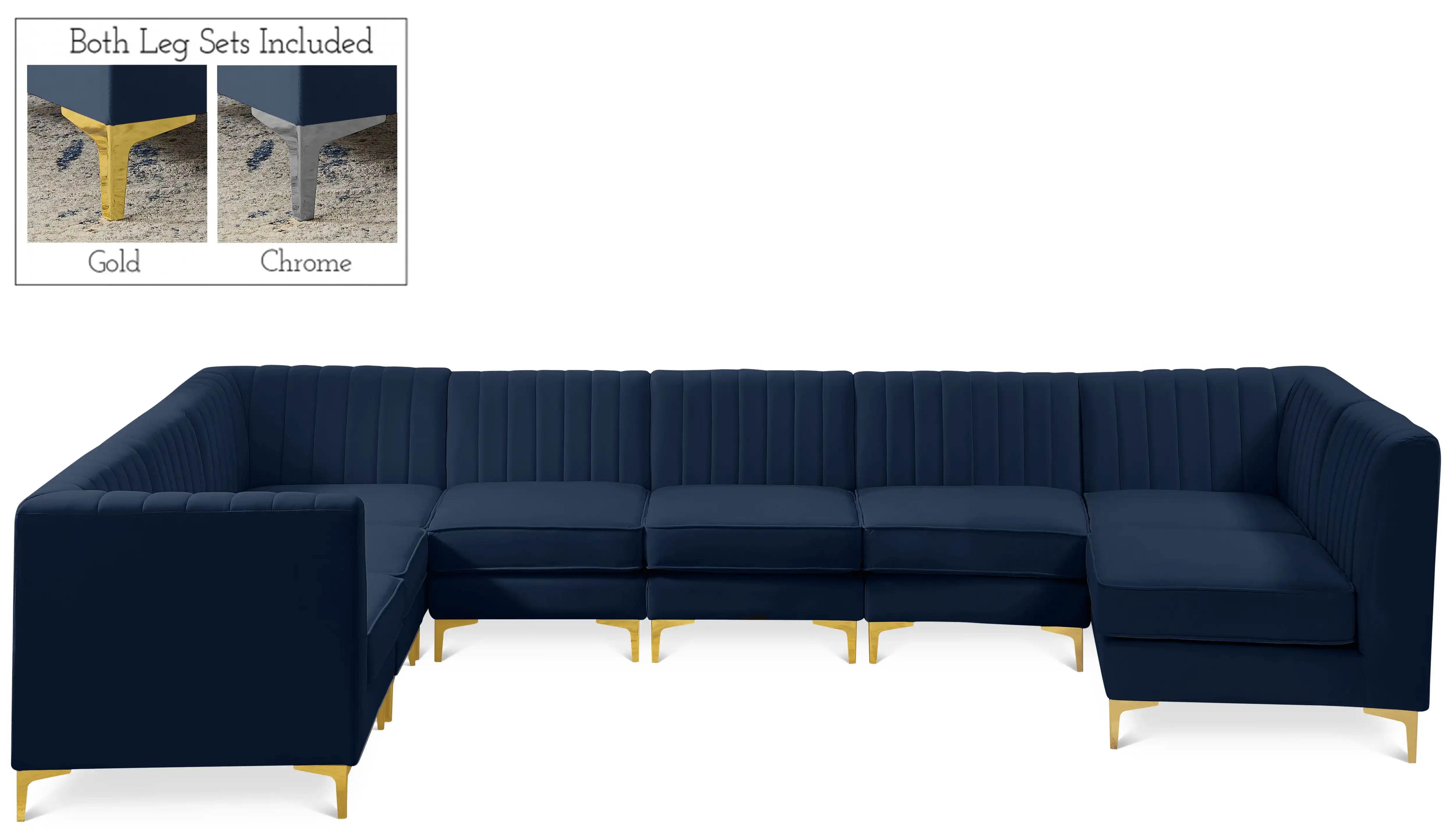 Alina - 8 Piece Velvet Modular Sectional - Best Buy Furniture