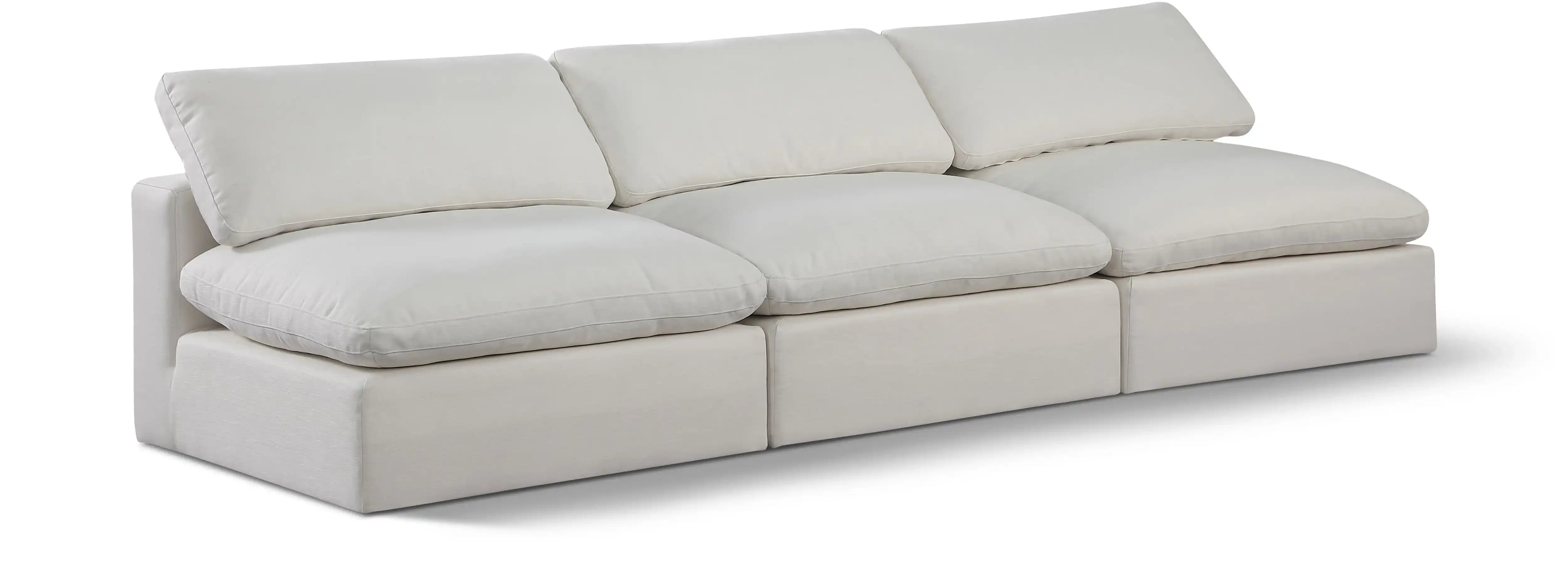 Comfy - Linen Modular Armless Sofa 3 Seats - Best Buy Furniture