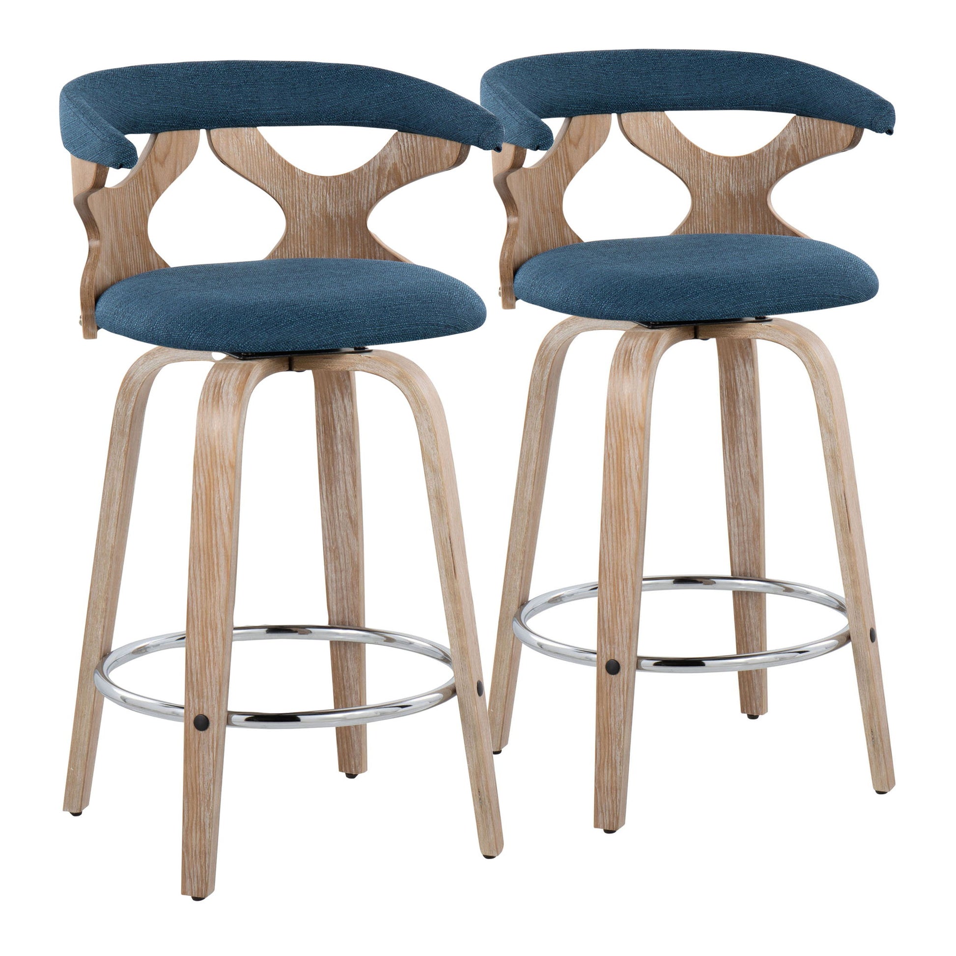 Gardenia - Mid Century Modern Fixed Height Counter Stool With Swivel (Set of 2) - Best Buy Furniture