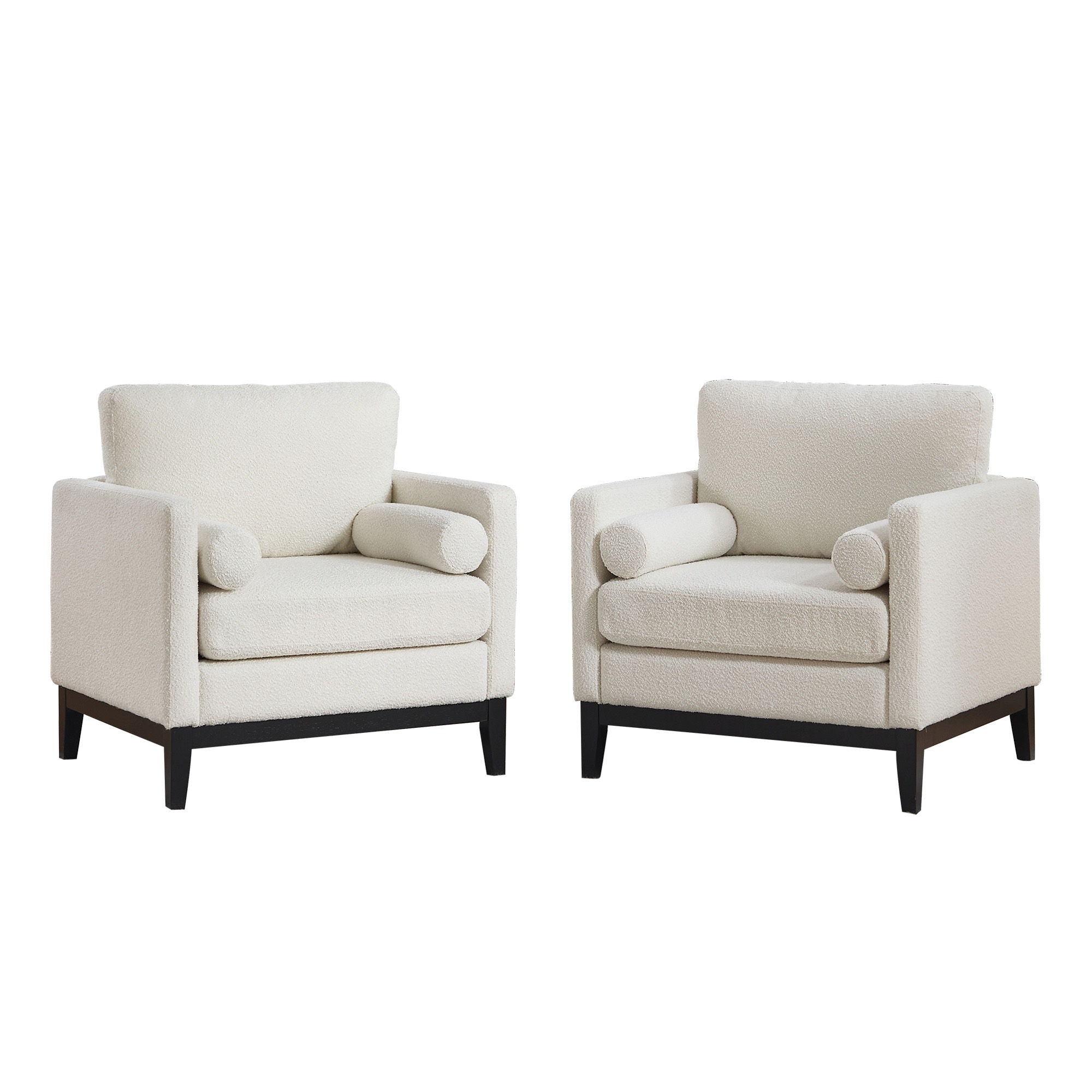 Wide Modern Farmhouse Performance Accent Chair With Legs, Wood Base - Best Buy Furniture