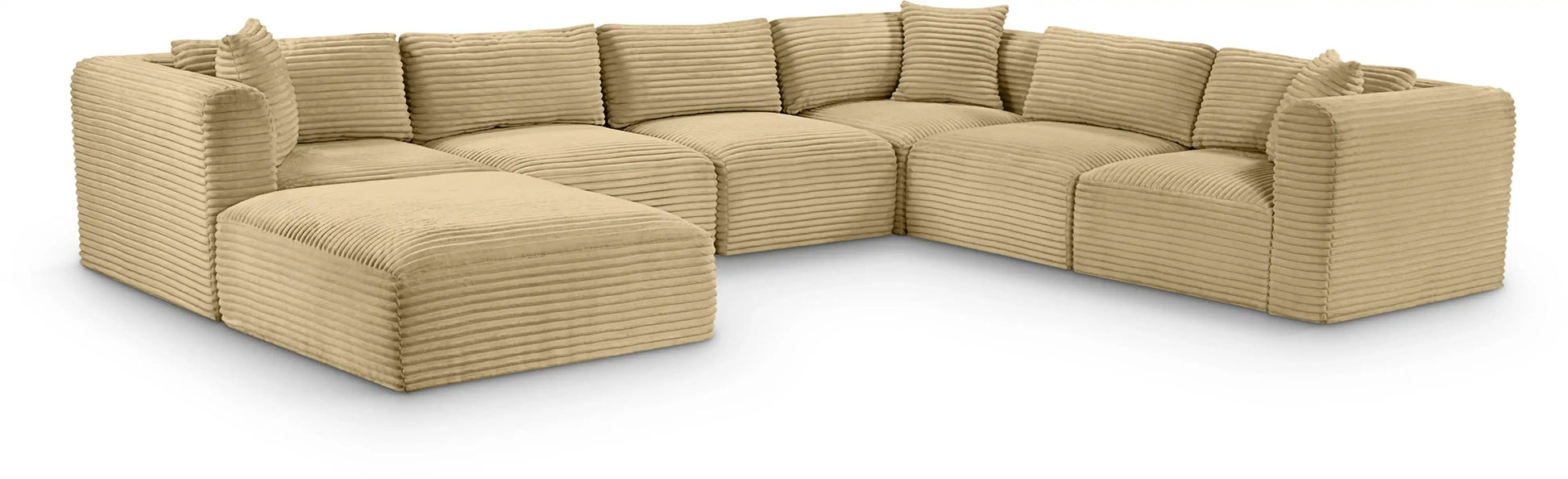 Shaggy - 7 Piece Modular U-Shaped Sectional With Ottoman - Best Buy Furniture