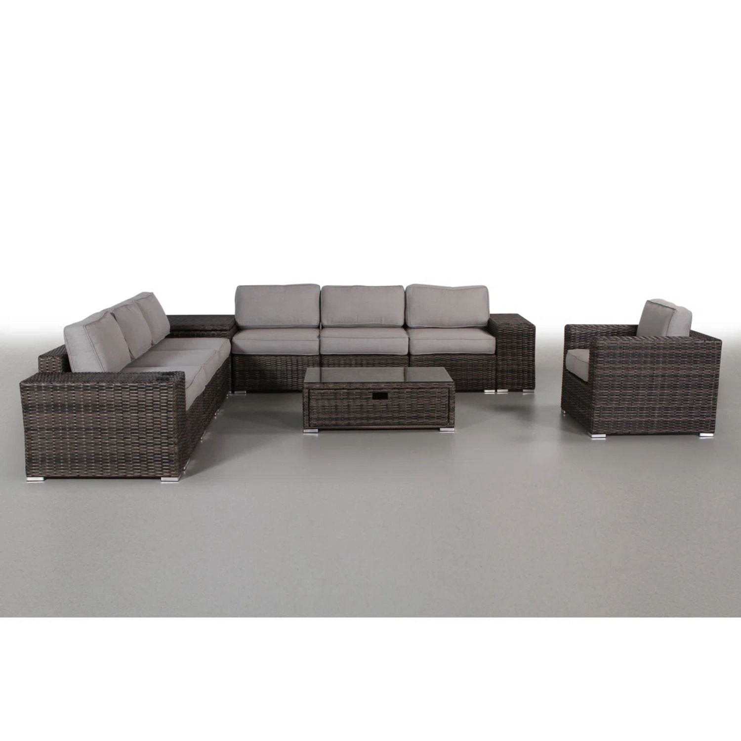 Modern Patio Rattan Sectional Set With Cushions - Best Buy Furniture