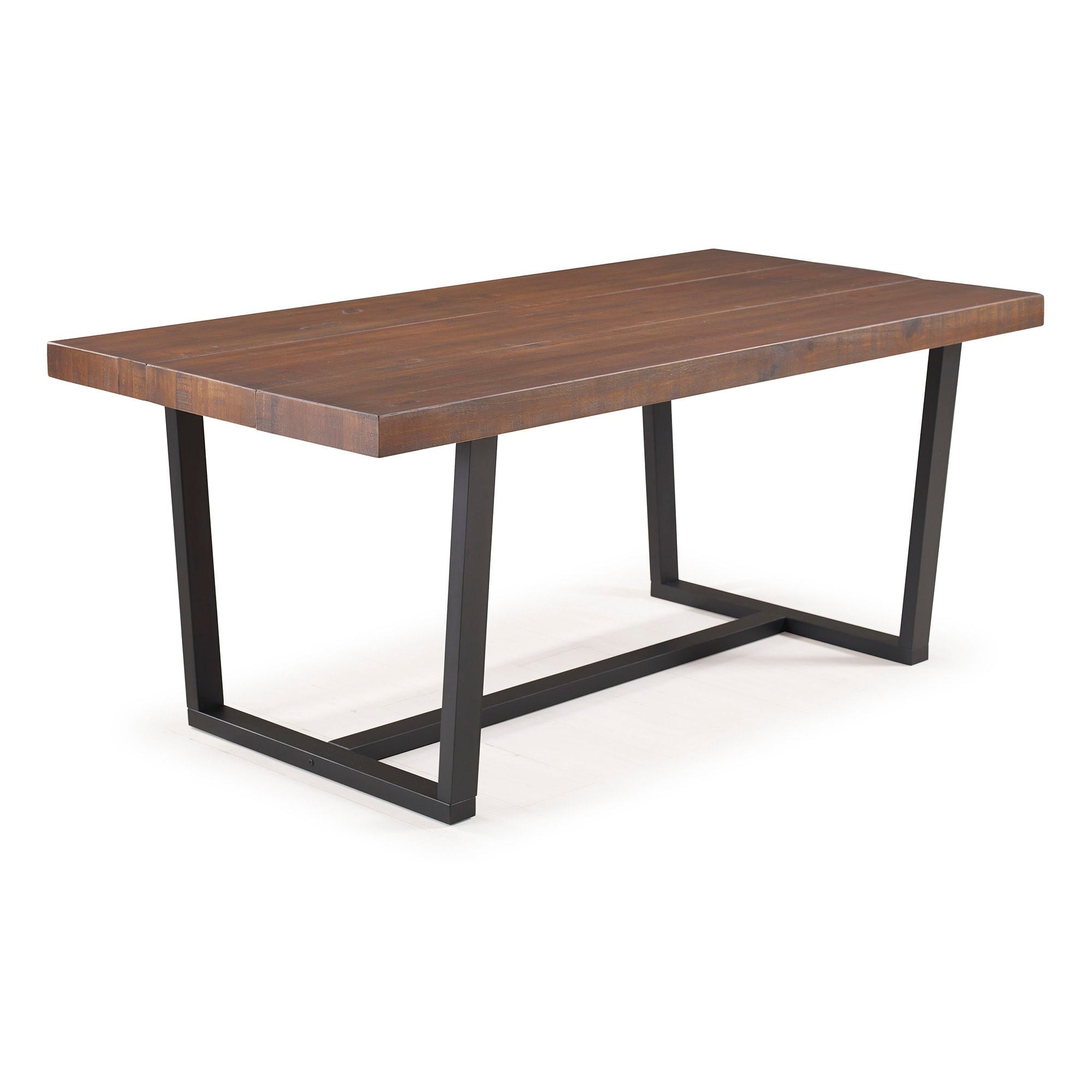 Modern Distressed Solid Wood And Metal Open Frame Dining Table - Best Buy Furniture