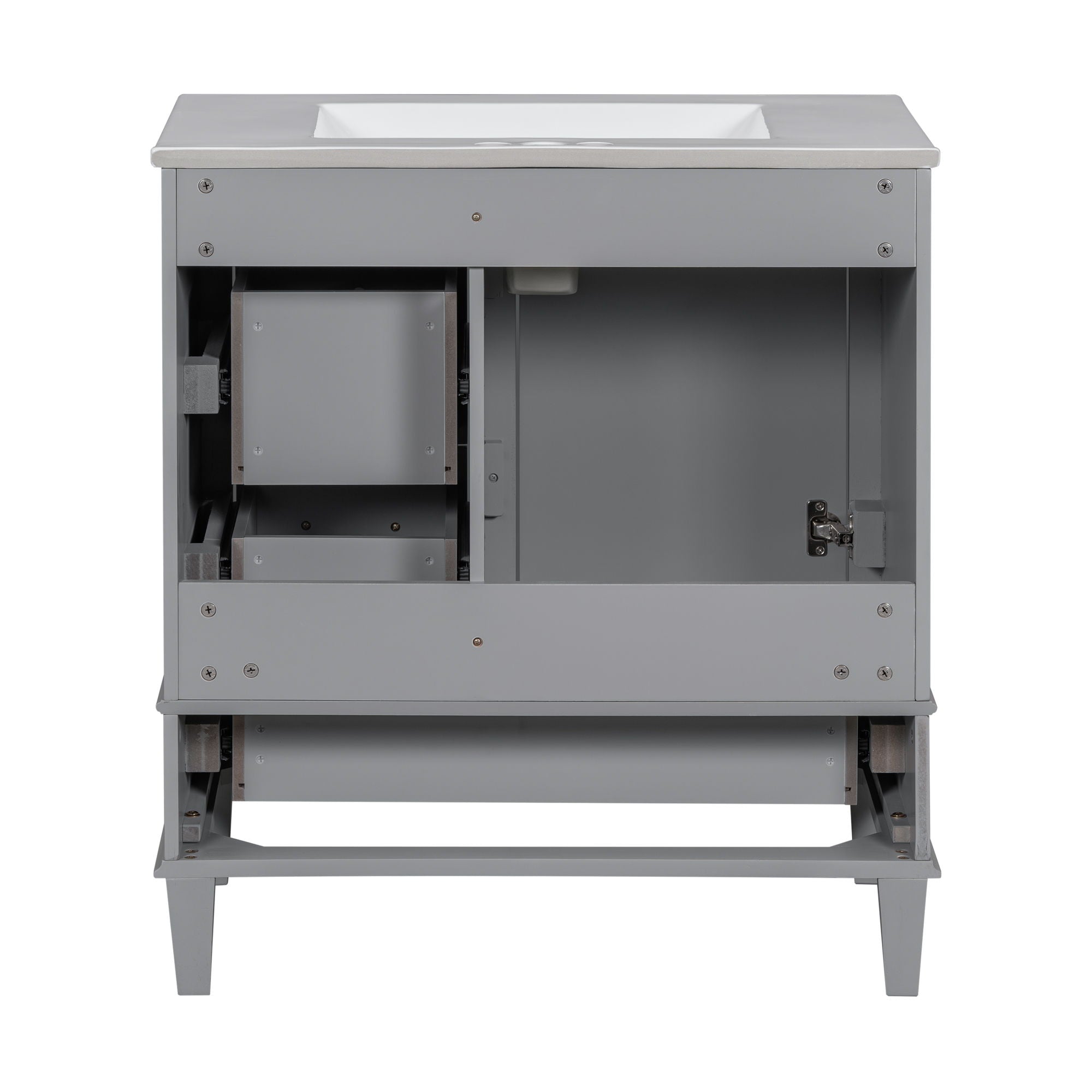 Bathroom Vanity, Modern Bathroom Cabinet With Sink Combo Set, Bathroom Storage Cabinet With A Soft Closing Door And 3 Drawers, Solid Wood Frame - Best Buy Furniture