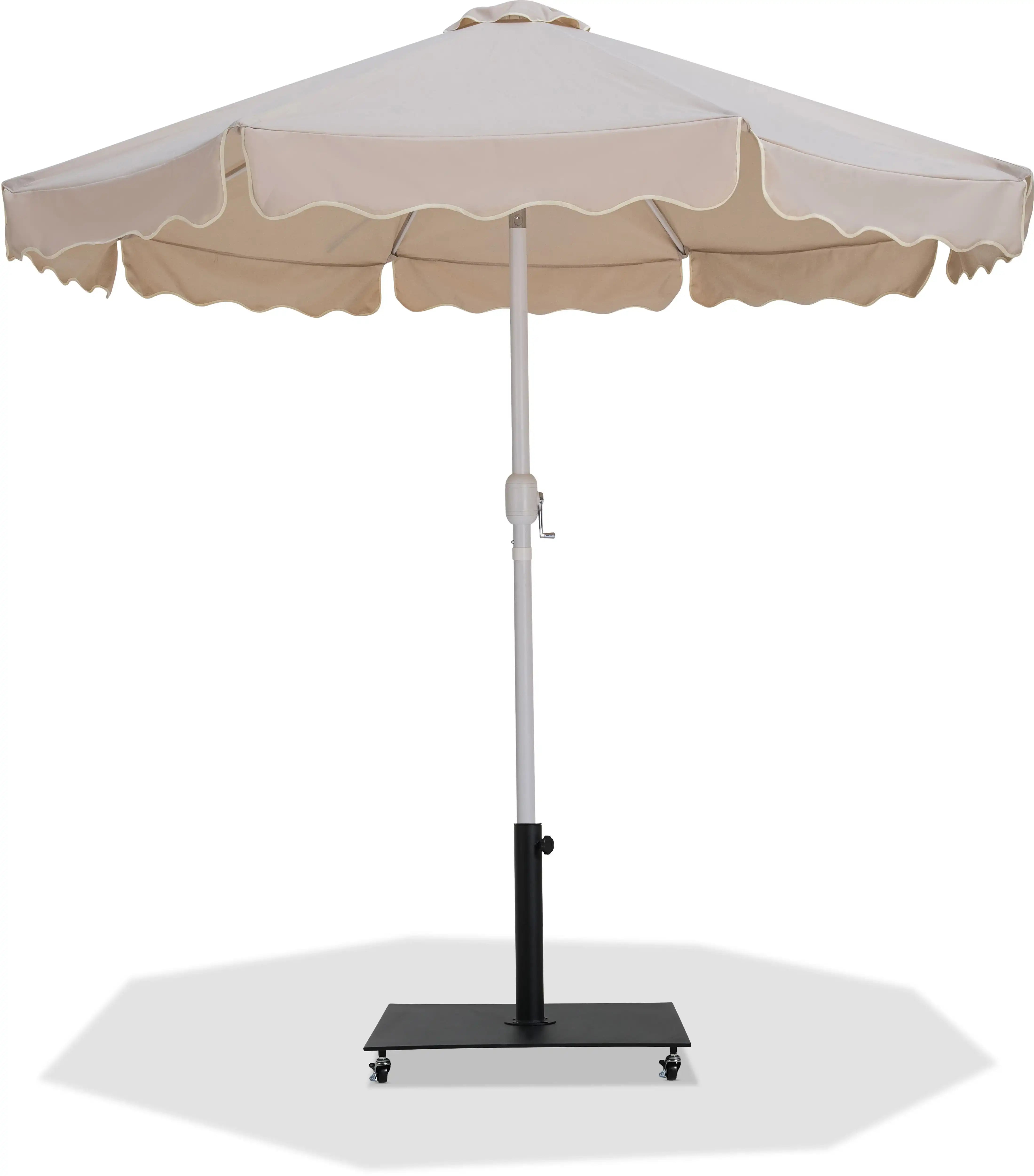 Amalfi - Aluminum Patio Umbrella - Black Base / White Pole - Best Buy Furniture