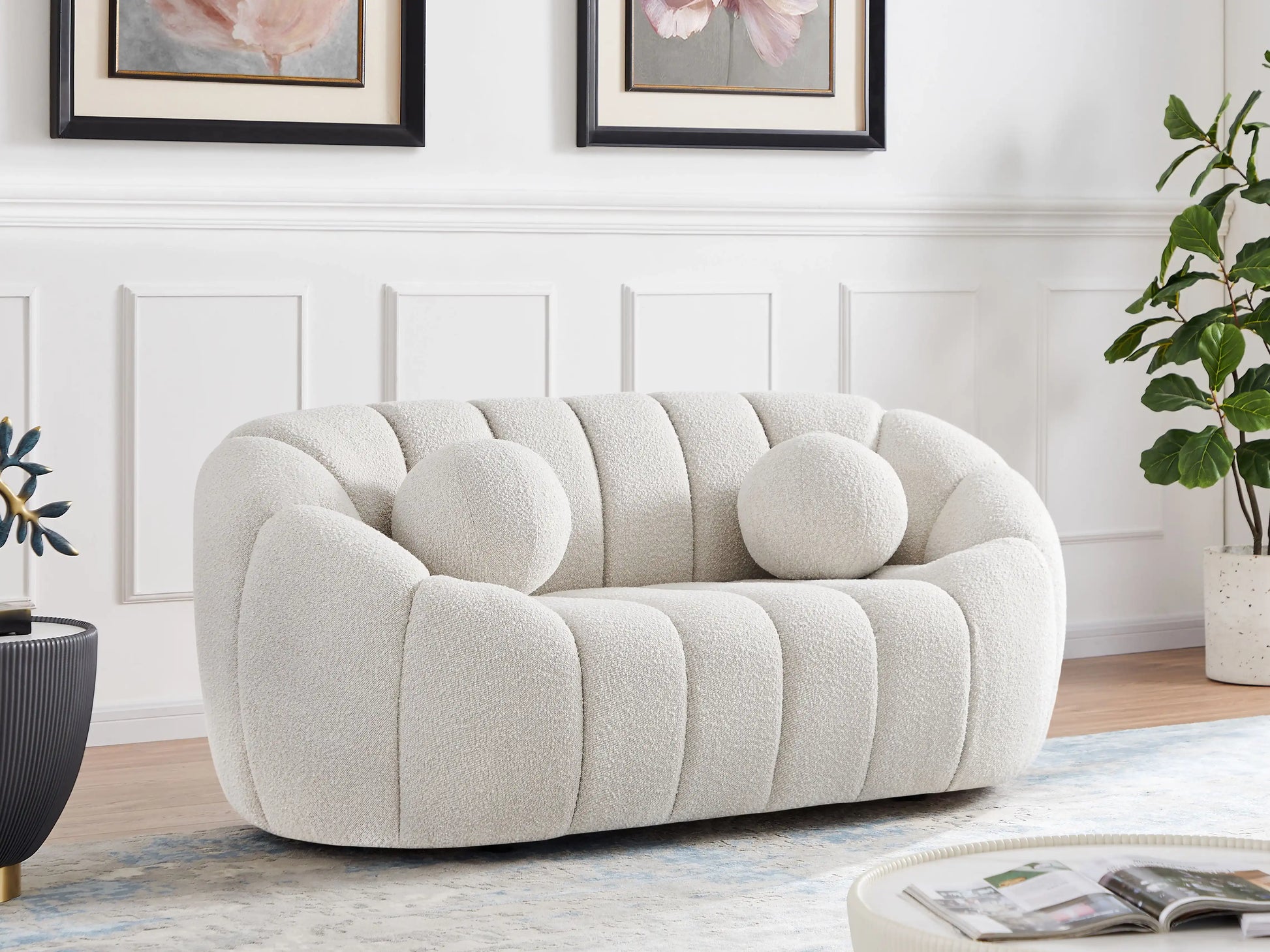 Elijah - Boucle Fabric Loveseat - Best Buy Furniture