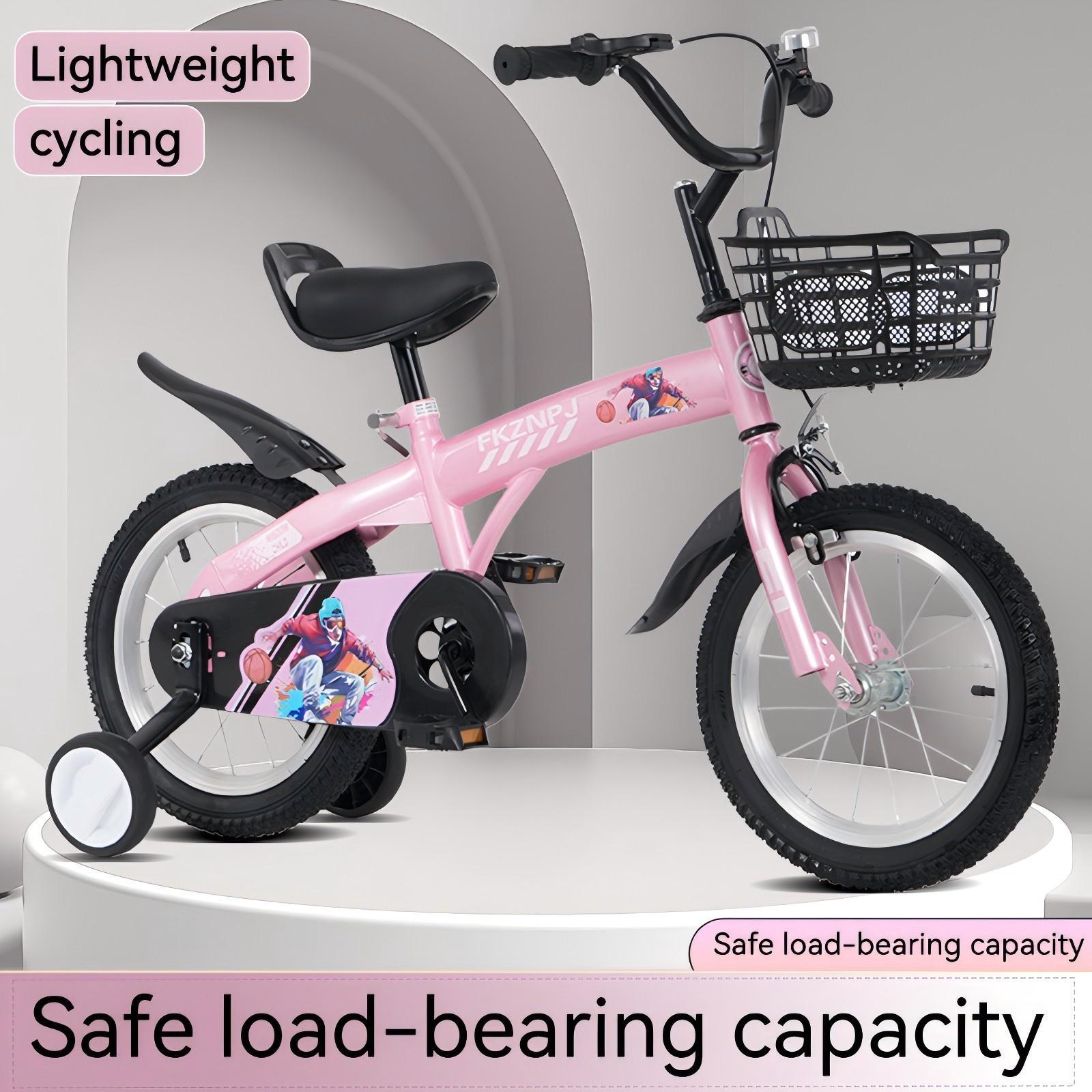 Fkznpj - 16" Sporty Kids Bike With Training Wheels And Stand Adjustable Saddle Suitable For Boys And Girls Aged 4 - 8 Years Tall Height 41 - 46" Available In A Variety Of Colors - Best Buy Furniture
