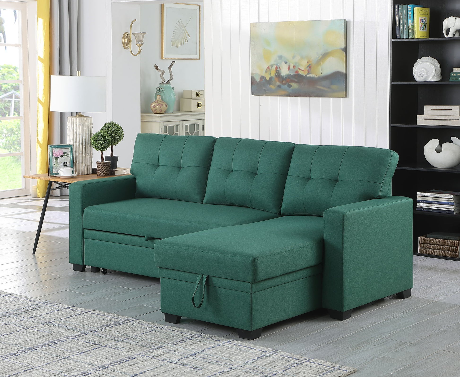 Upholstered Pull Out Sectional Sofa With Chaise - Best Buy Furniture