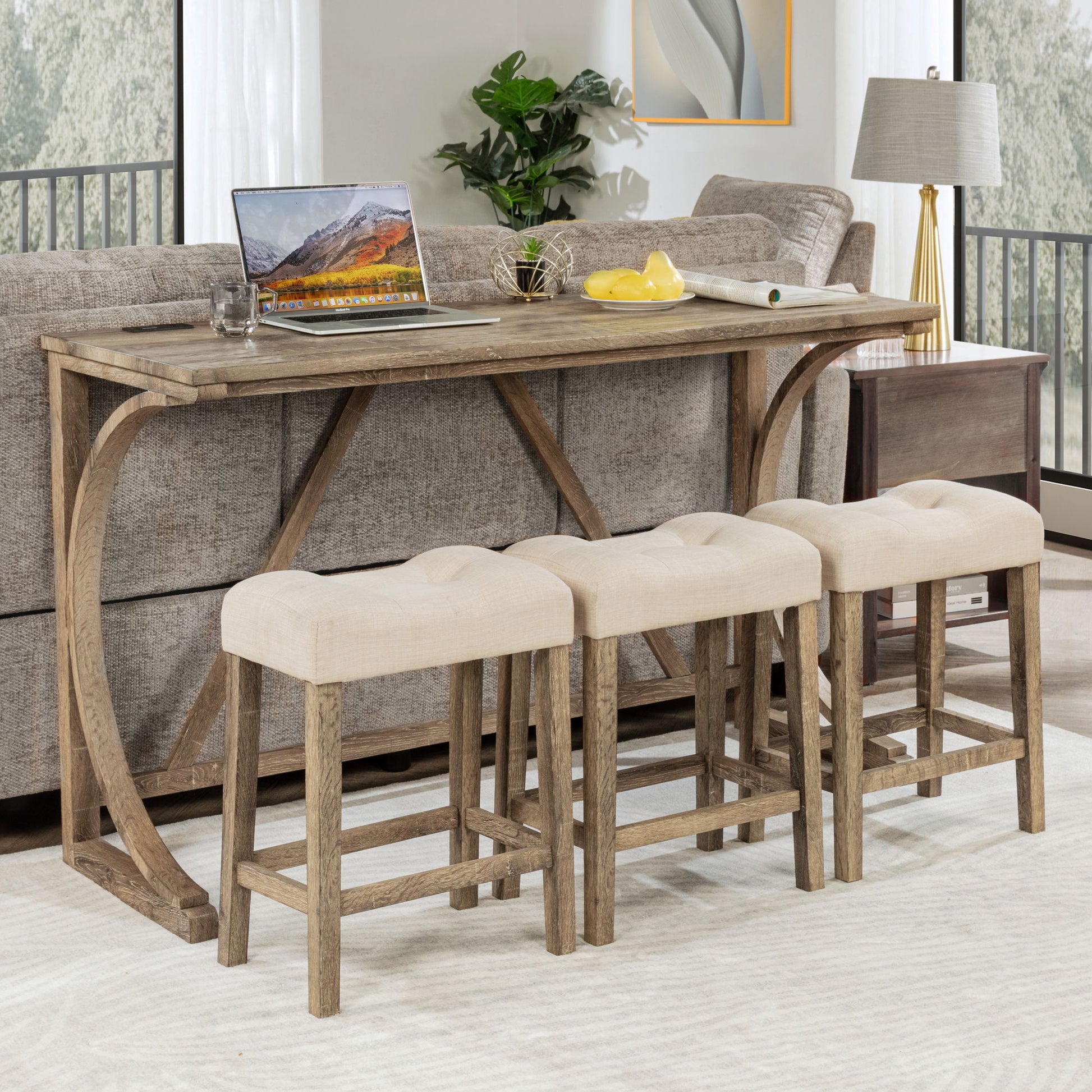 Bar Table Set With 3 Padded Stools - Best Buy Furniture