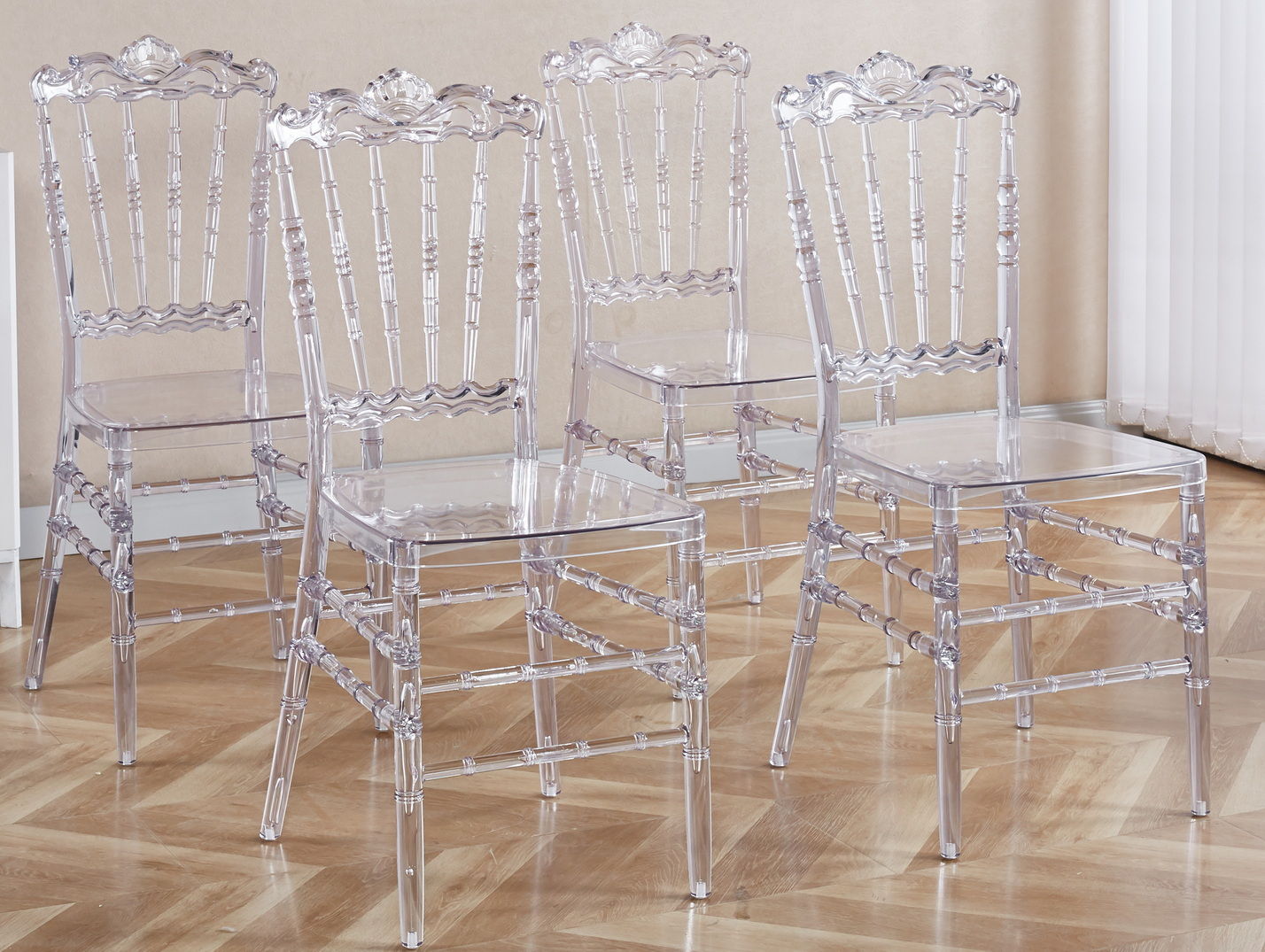 Dining Chair With Plastic Seat, Welding Chair (Set of 4) - Transparent - Best Buy Furniture