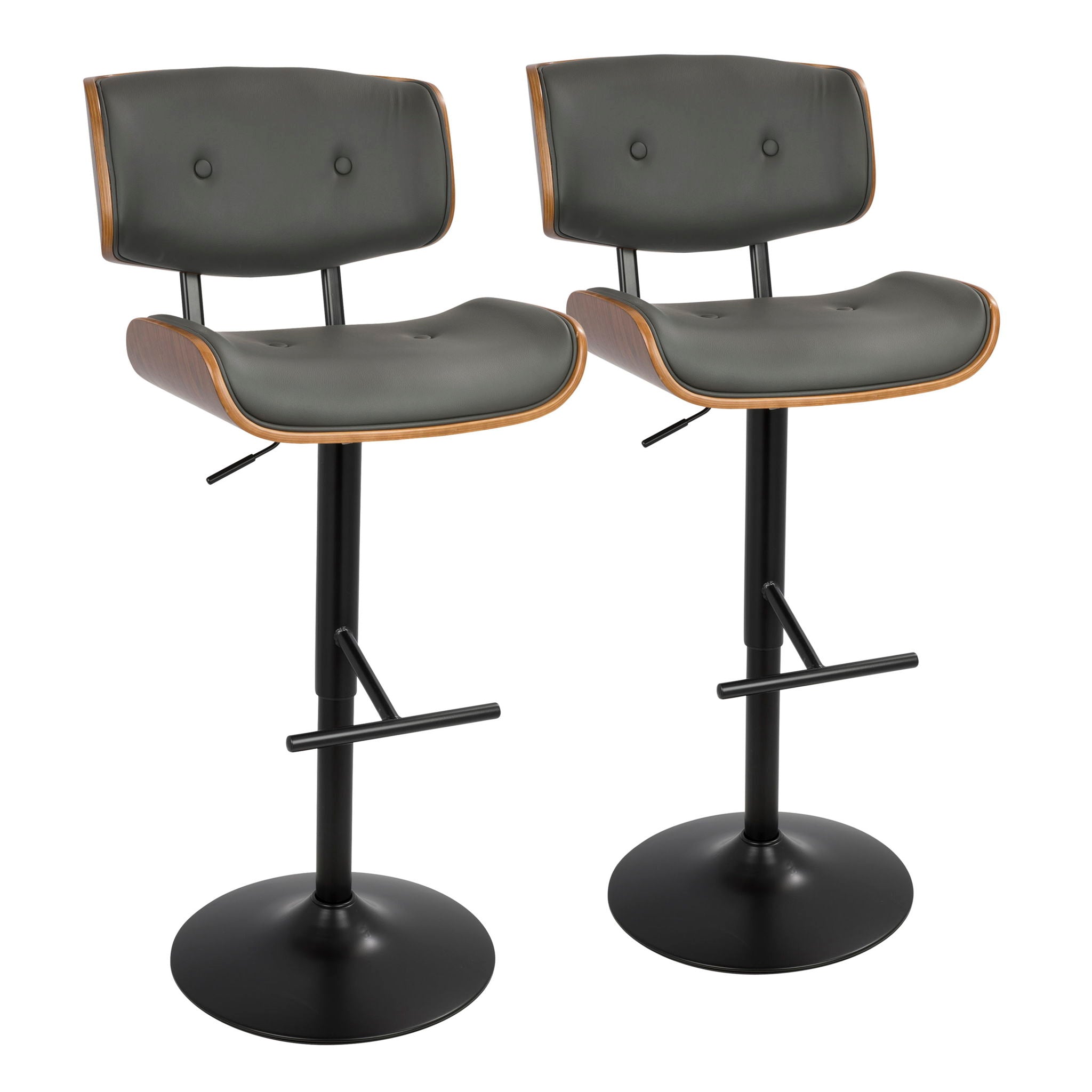 Lombardi - Mid Century Modern Adjustable Barstool - Best Buy Furniture
