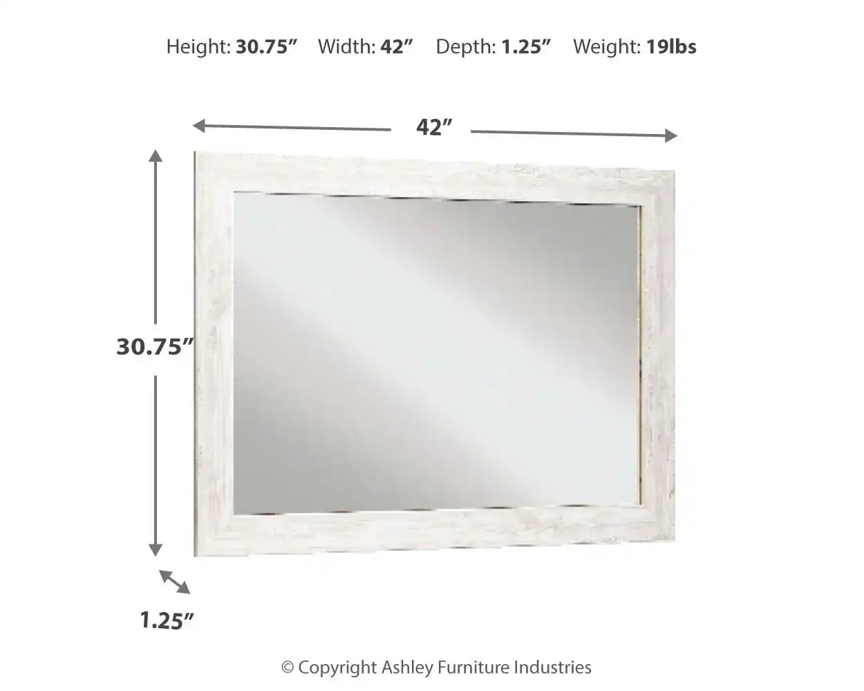 Paxberry - Bedroom Accent Mirror - Whitewash - Best Buy Furniture