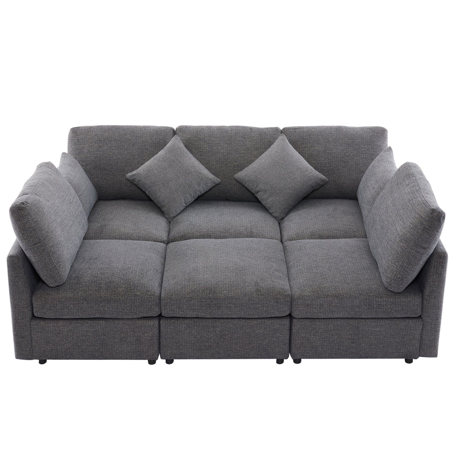 Sectional Sofa Modular Sofa U - Shaped Sofa Couch Sofa Bed L - Shaped Sofa With A Movable Ottoman And Two USB Ports For Living Room - Best Buy Furniture