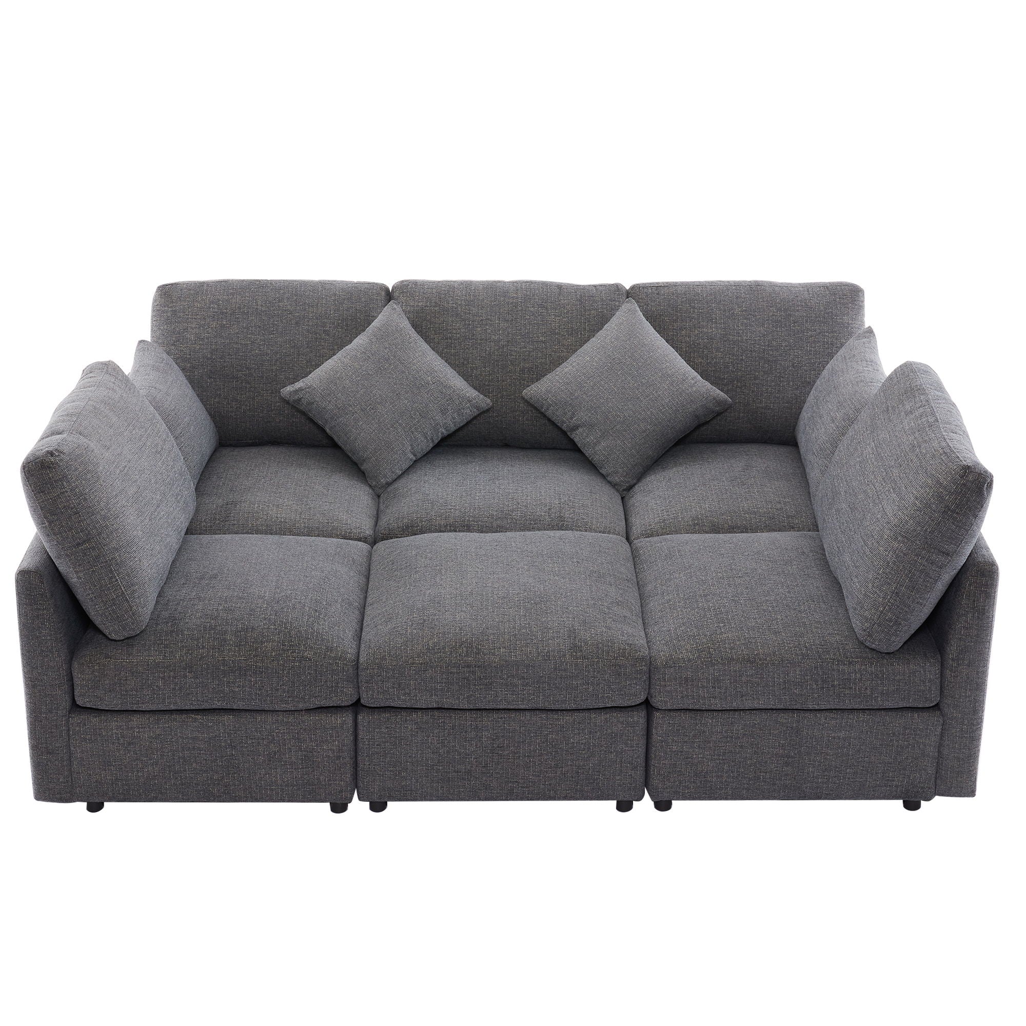 Sectional Sofa Modular Sofa U - Shaped Sofa Couch Sofa Bed L - Shaped Sofa With A Movable Ottoman And Two USB Ports For Living Room - Best Buy Furniture