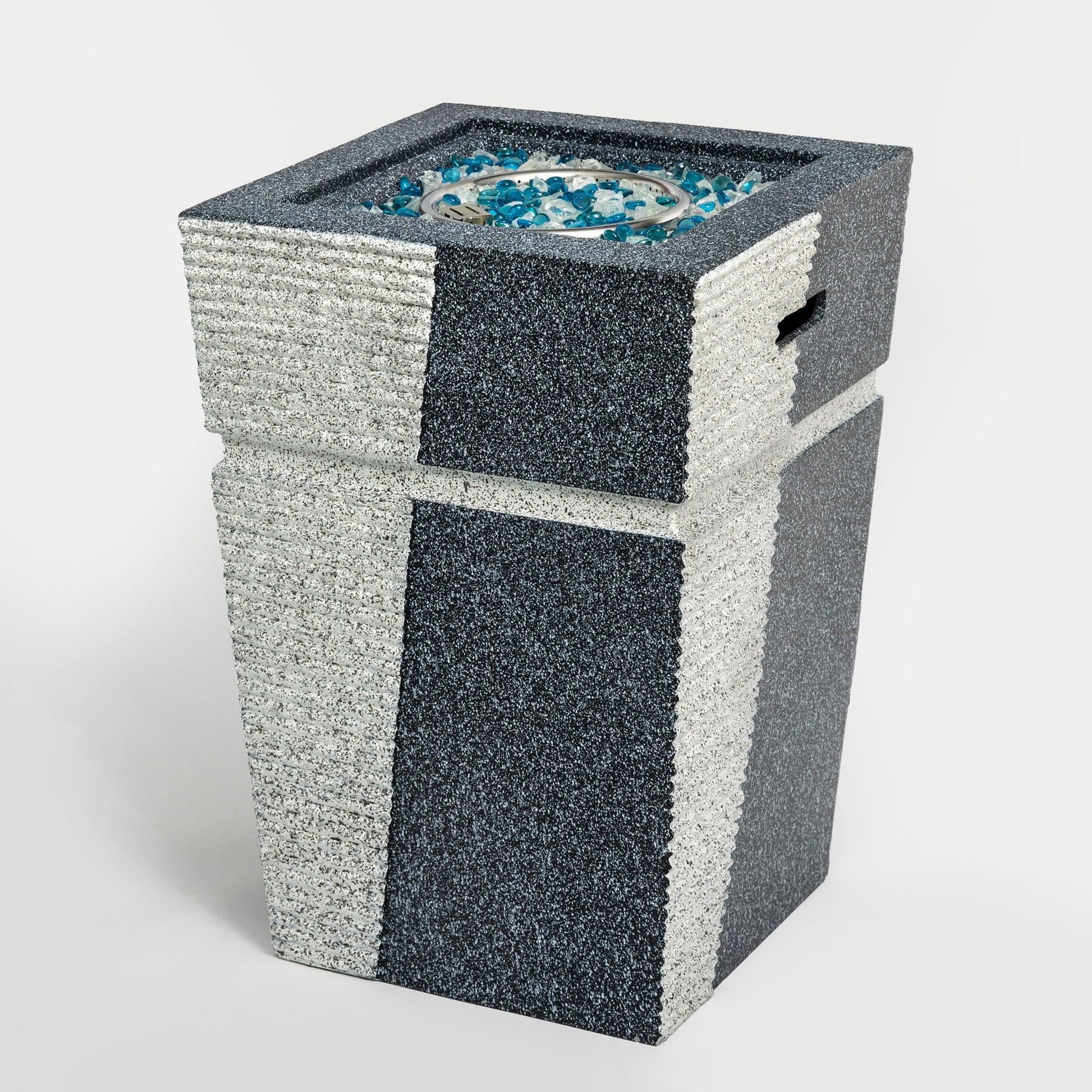 20" Propane Gas Fire Pit Table, 50000 Btu Square Concrete Fire Pit For Outside Patio Deck Garden Backyard - Light Gray Blue - Best Buy Furniture