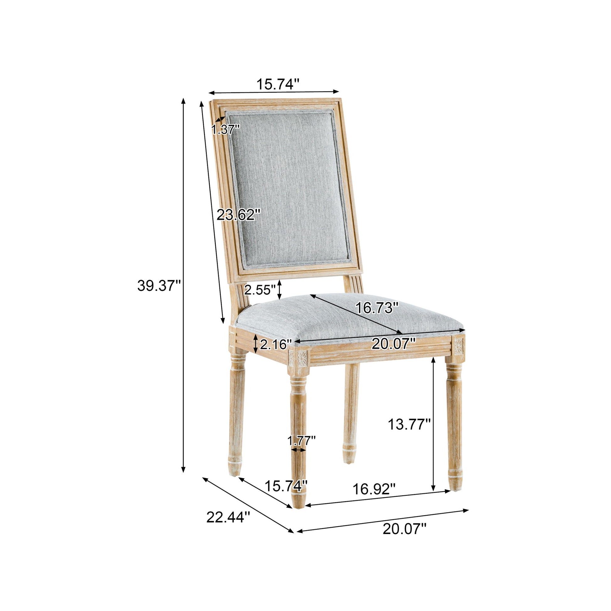 French Country Style Dining Chair With Upholstered Seating And Fluted Legs - Best Buy Furniture