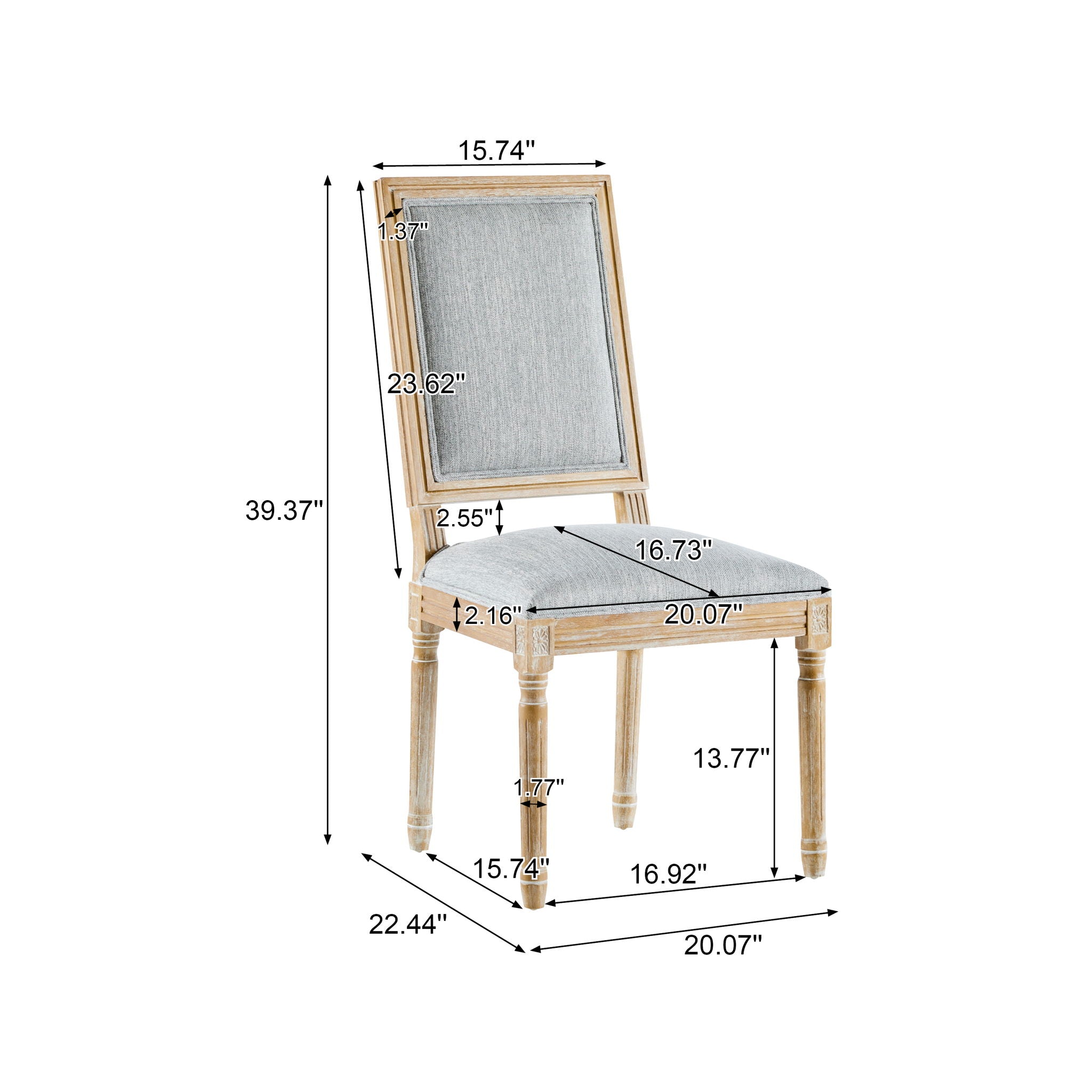 French Country Style Dining Chair With Upholstered Seating And Fluted Legs - Best Buy Furniture