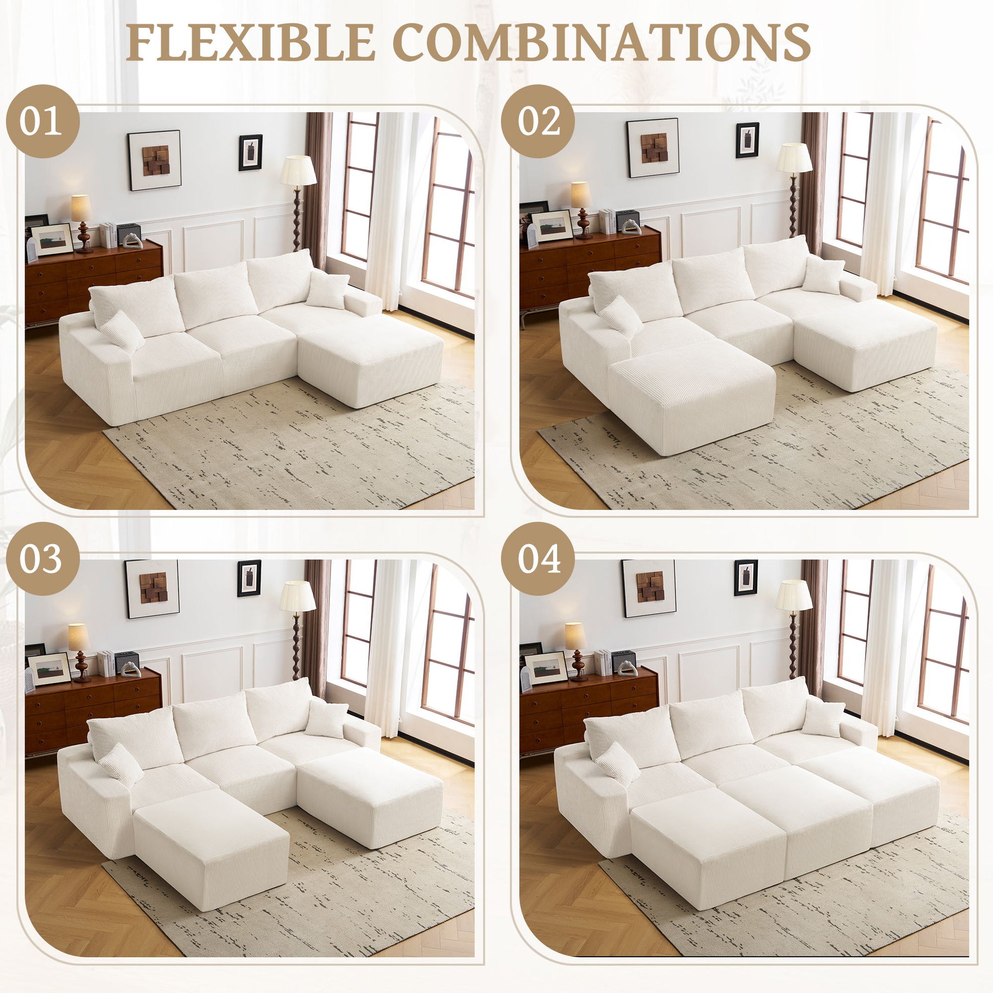 L Shaped Sectional Sofa, Full Compression 3 Seater Cloud Couch With Chaise - Best Buy Furniture