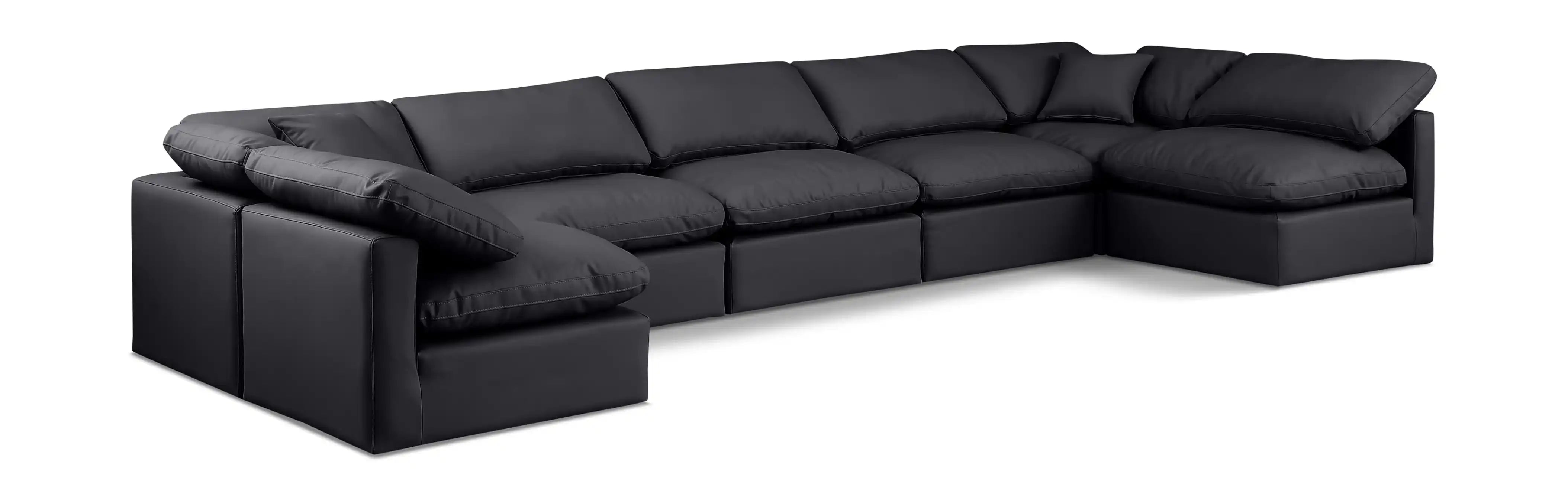 Indulge - Faux Leather 7 Piece Modular U-Shaped Sectional - Best Buy Furniture