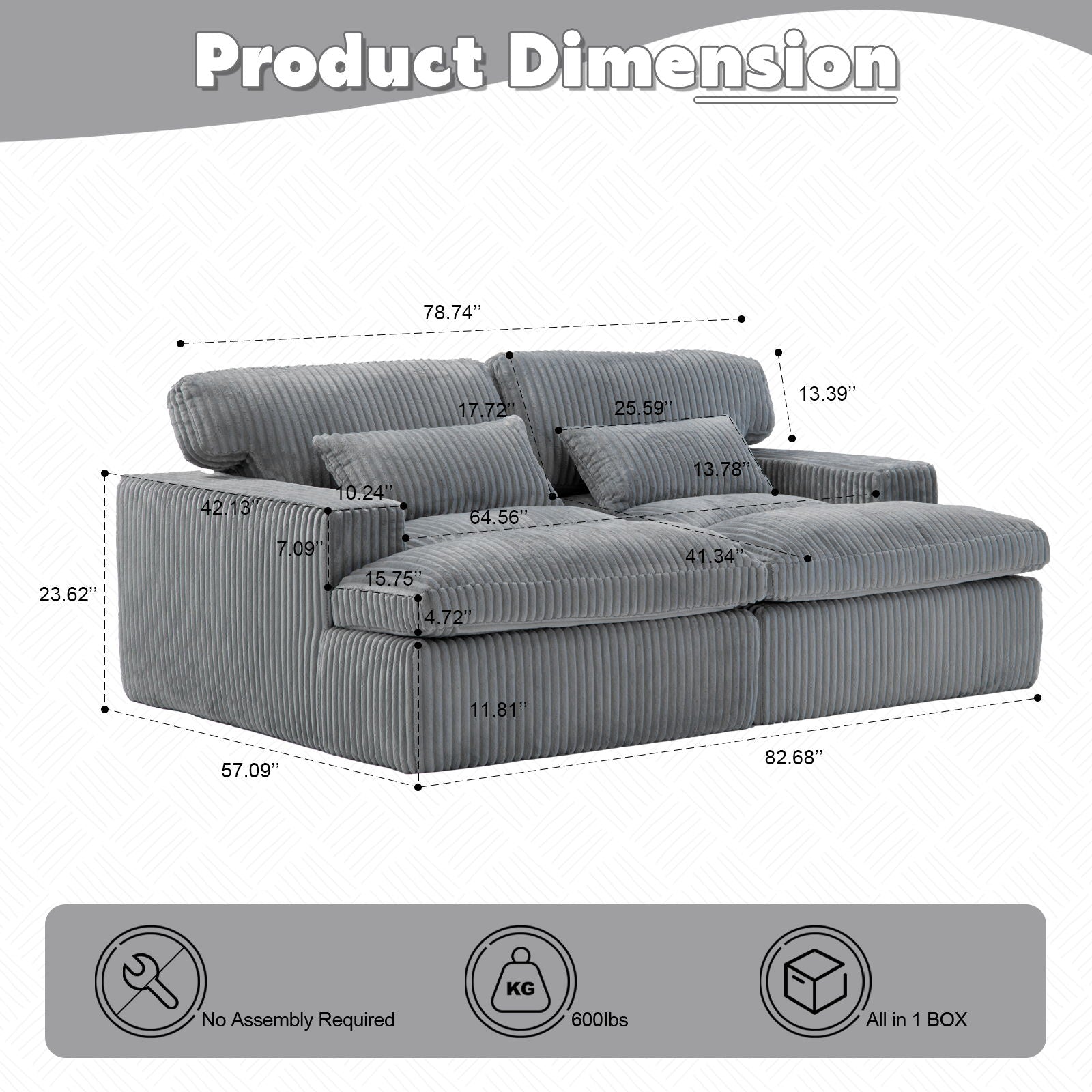 Double Chaise Lounge Chair, Oversized Upholstered Sleeper Cloud Couch - Best Buy Furniture