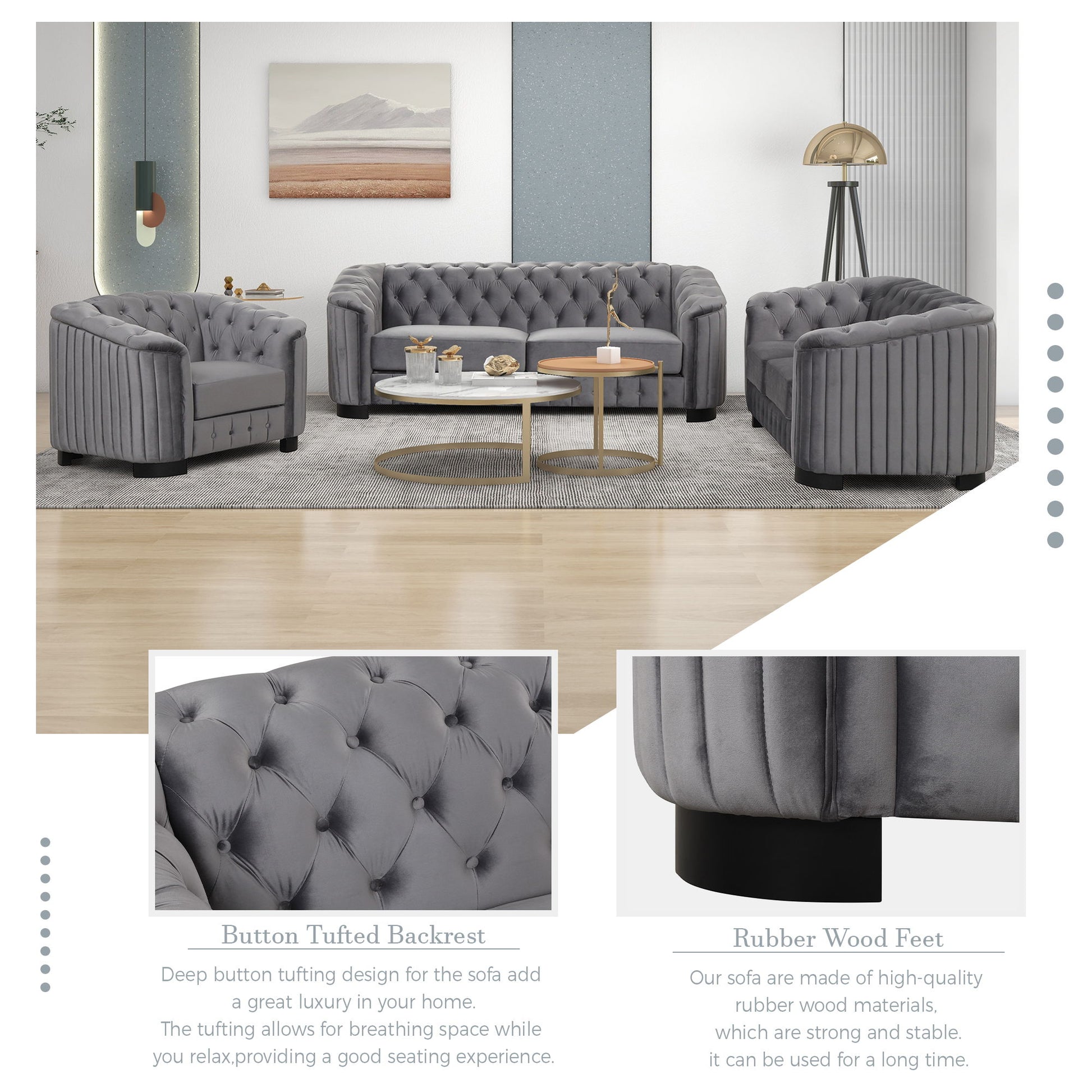 Sofa With Thick Removable Seat Cushion, 3 Seater - Best Buy Furniture