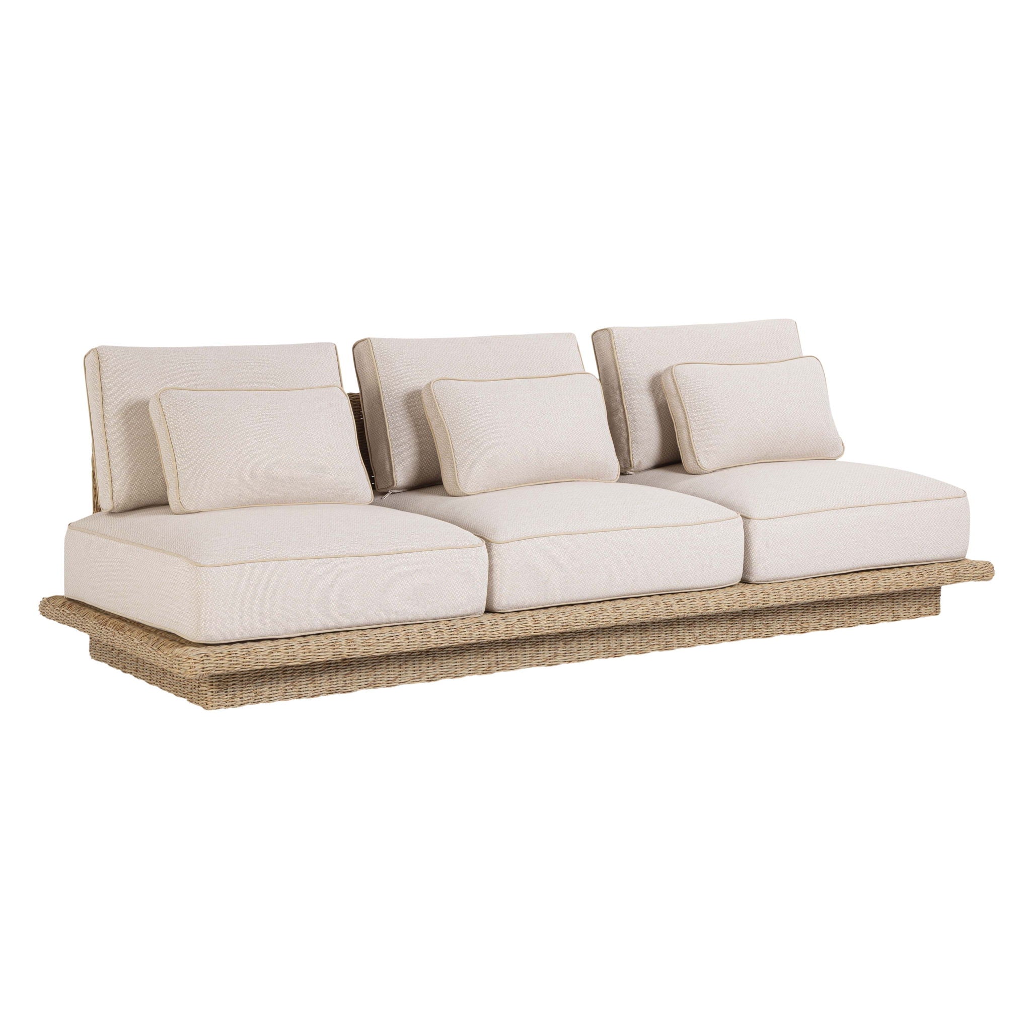 Mora - 96" Outdoor Sofa - Cream - Best Buy Furniture