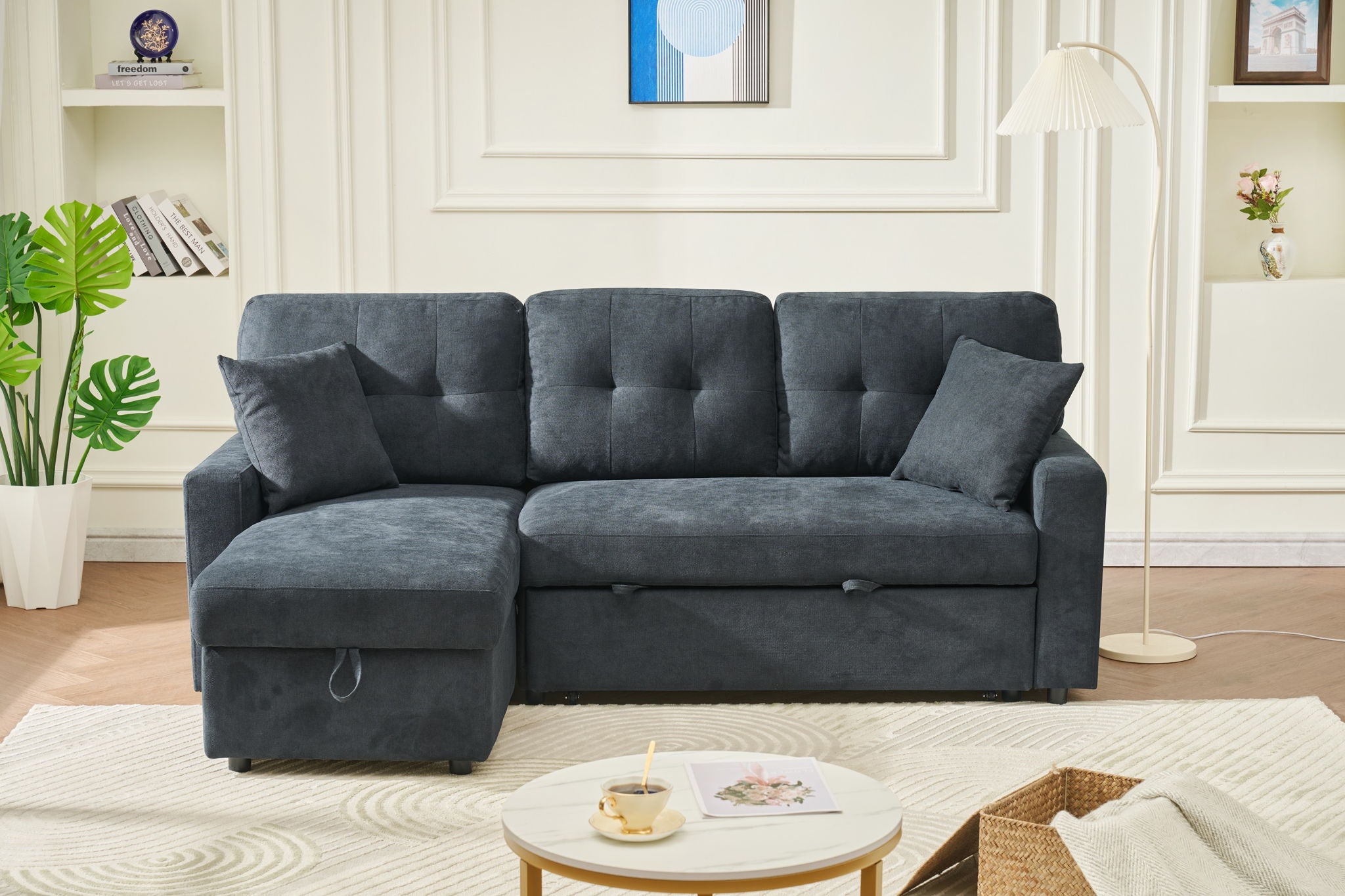 Reversible Sofa Couch Sleeper With Pull Out Bed And USB Port - Best Buy Furniture