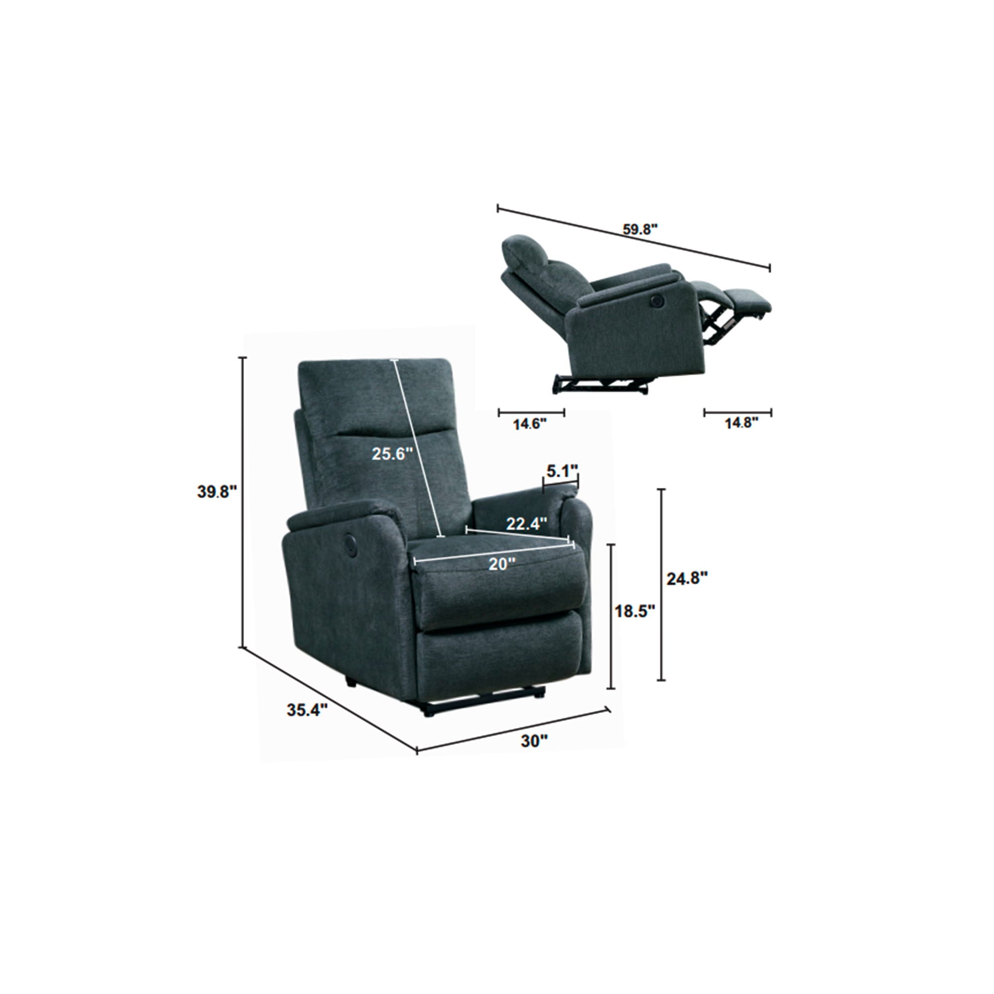 Recliner Chair With Power Function Easy Control Big Stocks, Recliner Single Chair For Living Room, Bed Room - Best Buy Furniture