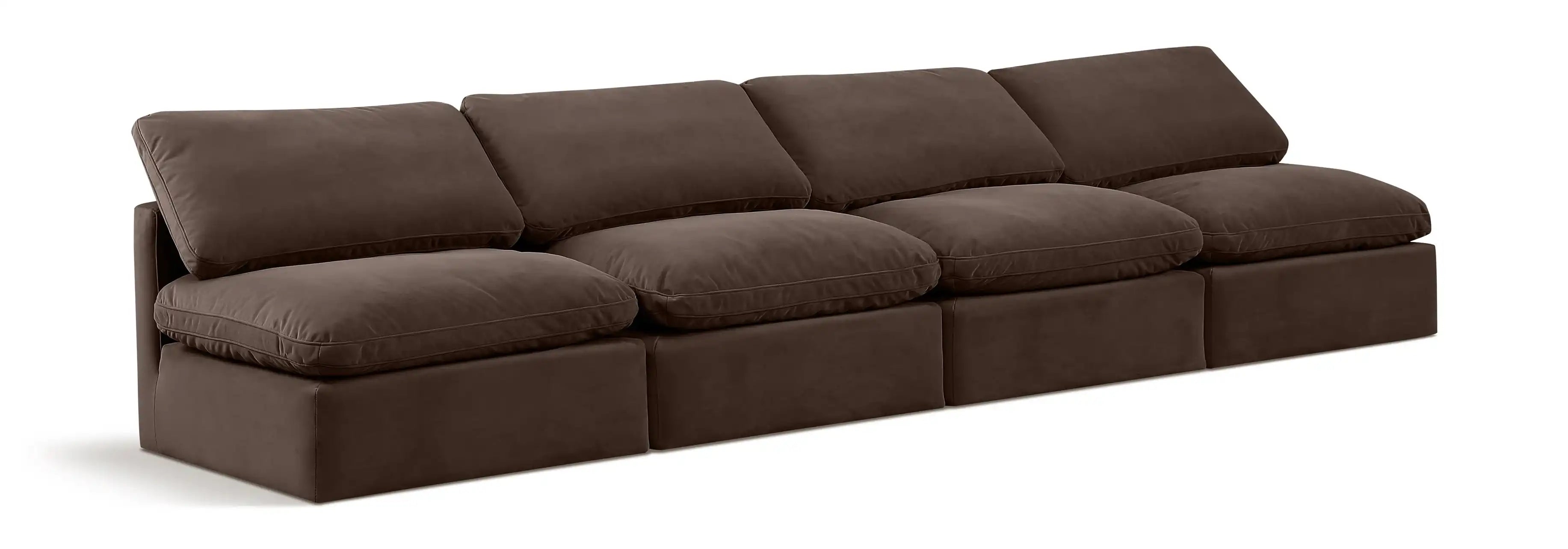 Indulge - Velvet 4 Seat Modular Armless Sofa - Best Buy Furniture