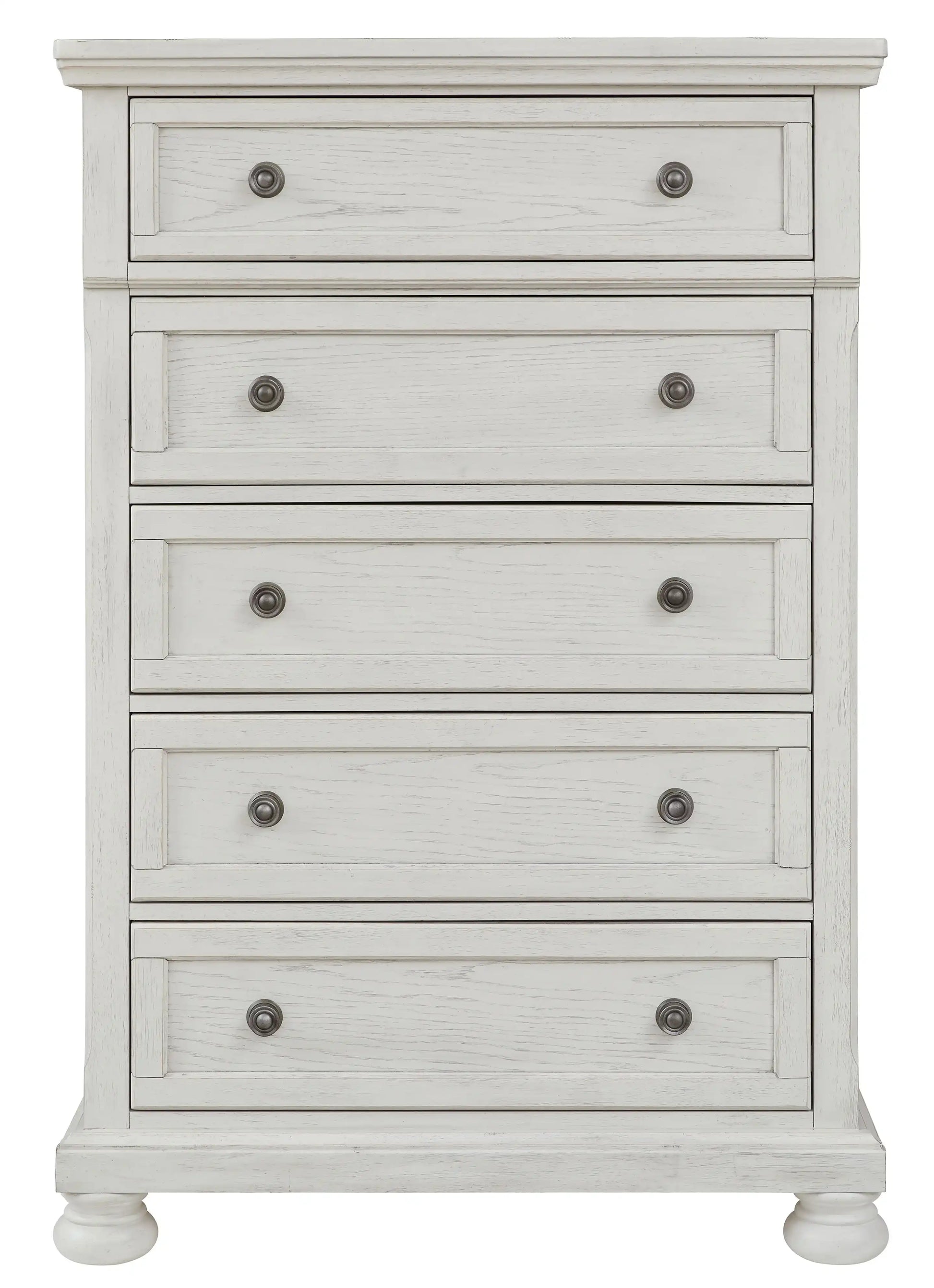 Robbinsdale - Five Drawer Chest - Antique White - Best Buy Furniture