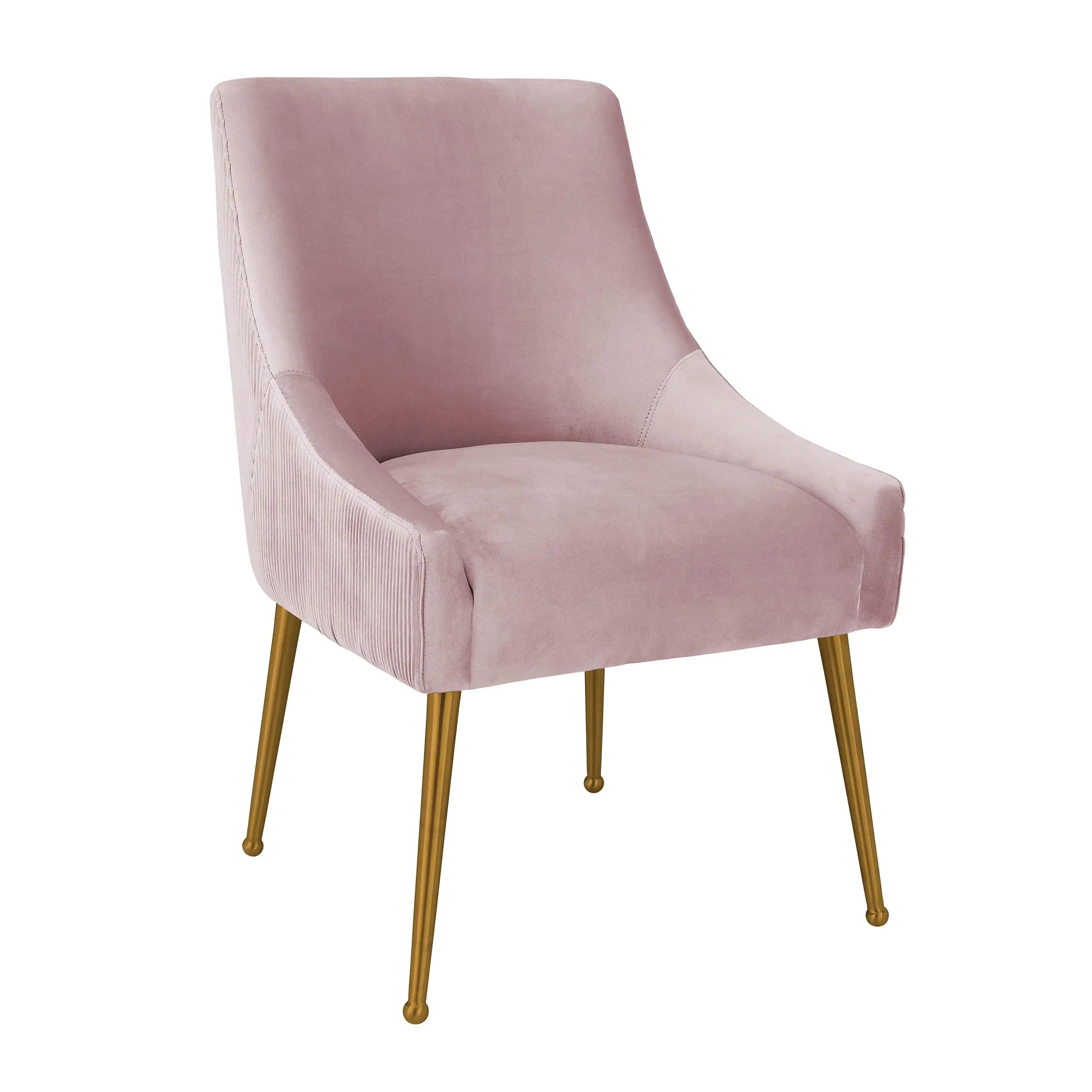 Beatrix - Velvet Side Chair - Pleated Mauve - Best Buy Furniture