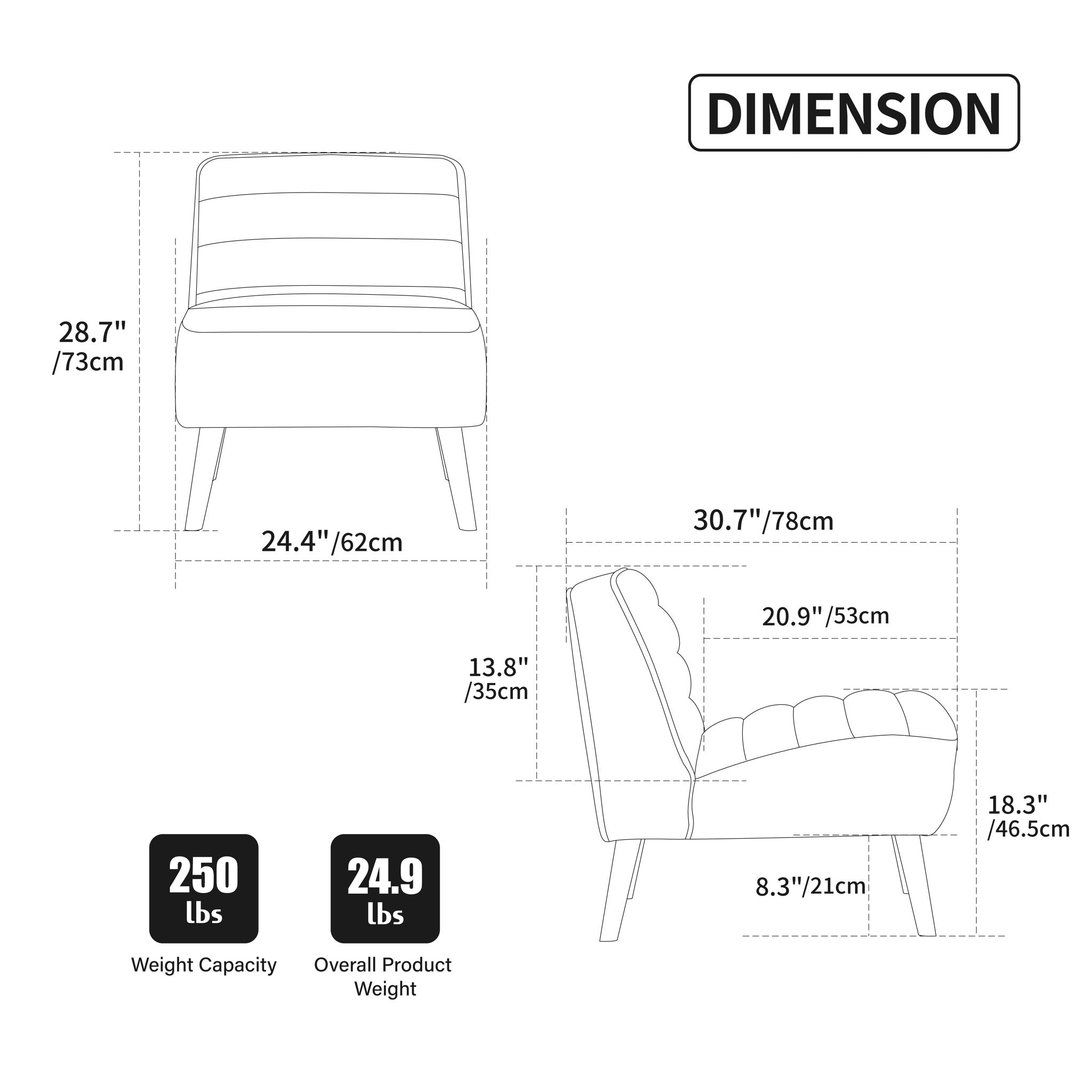 Upholstered Armless Accent Chair - Best Buy Furniture