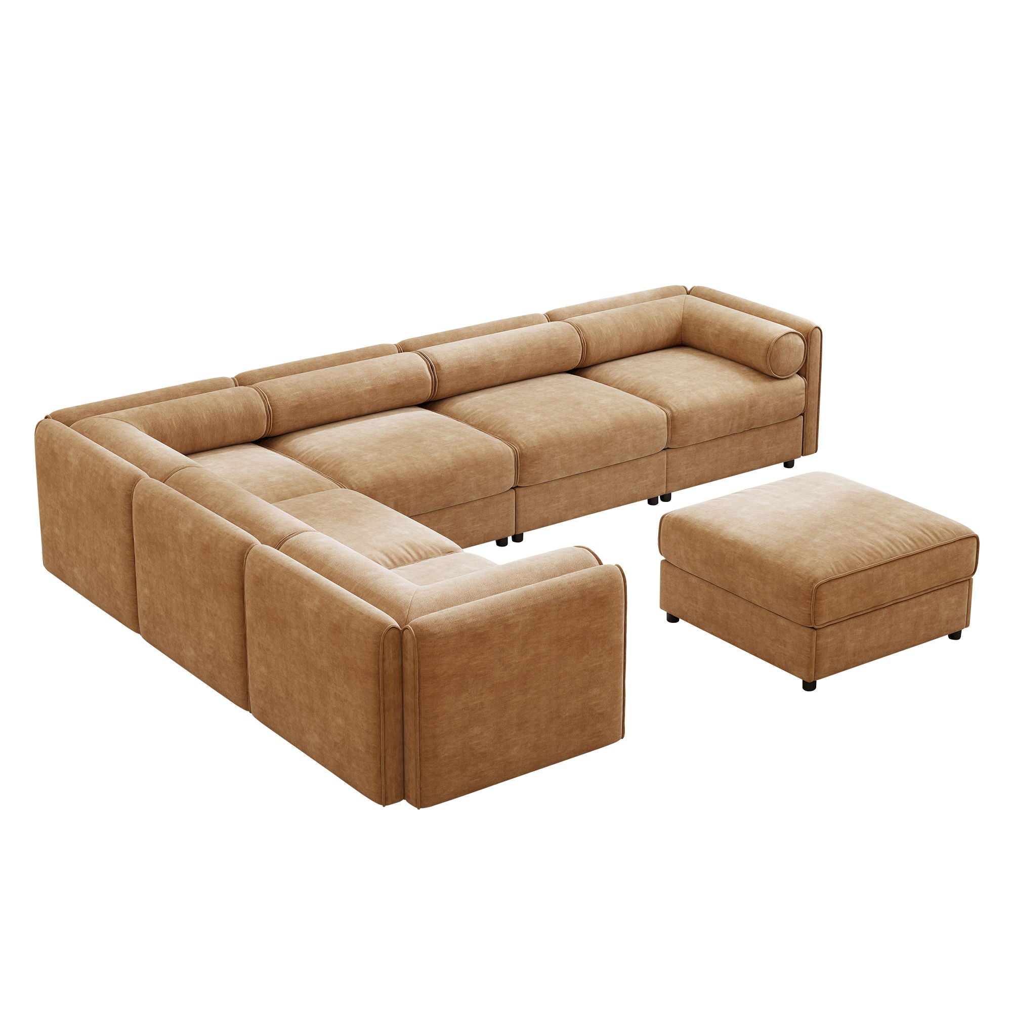 Contemporary Elegant White Chenille Sofa With Storage And Ottoman - Best Buy Furniture