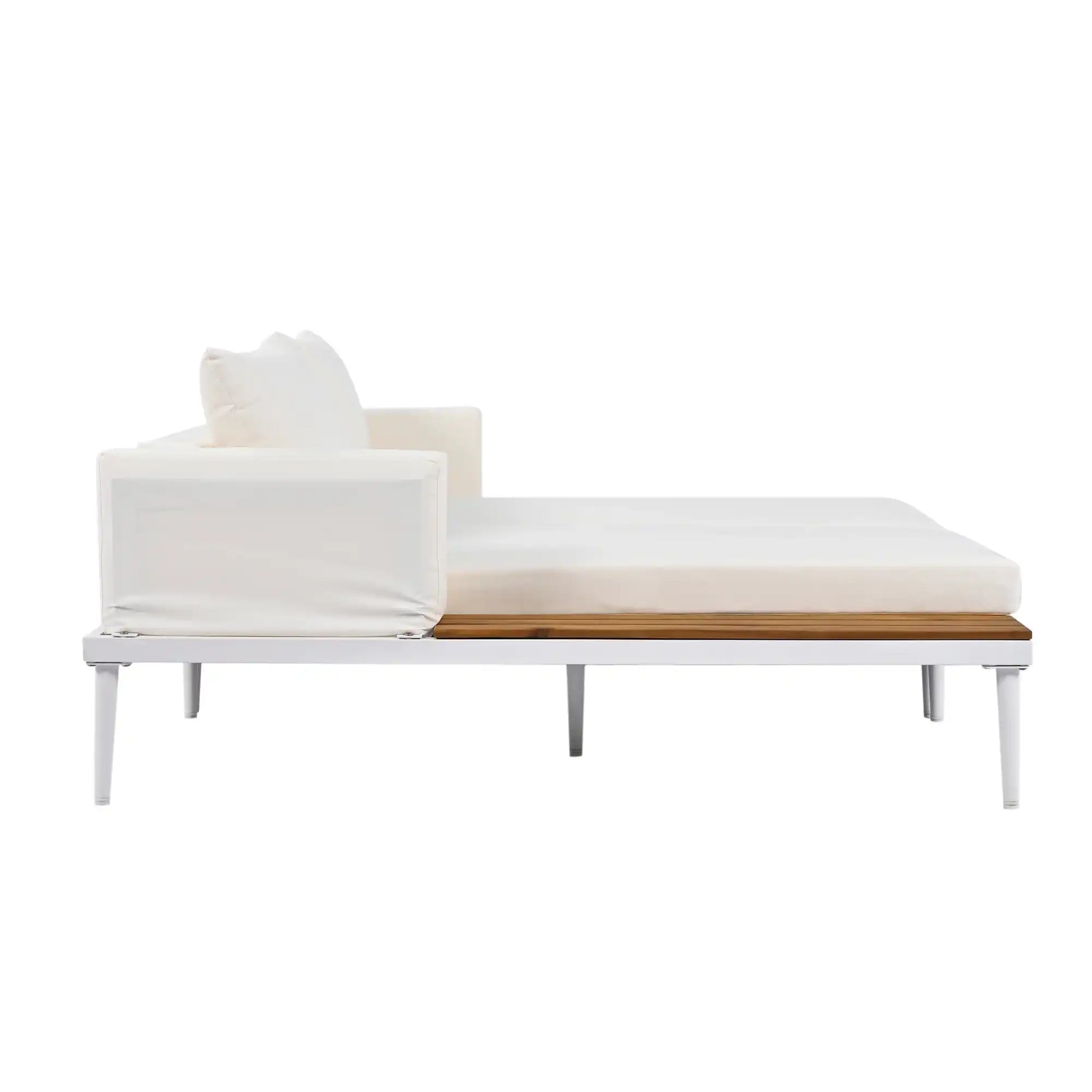 Modern Outdoor Daybed with Faux Marble Top, Beige - Best Buy Furniture