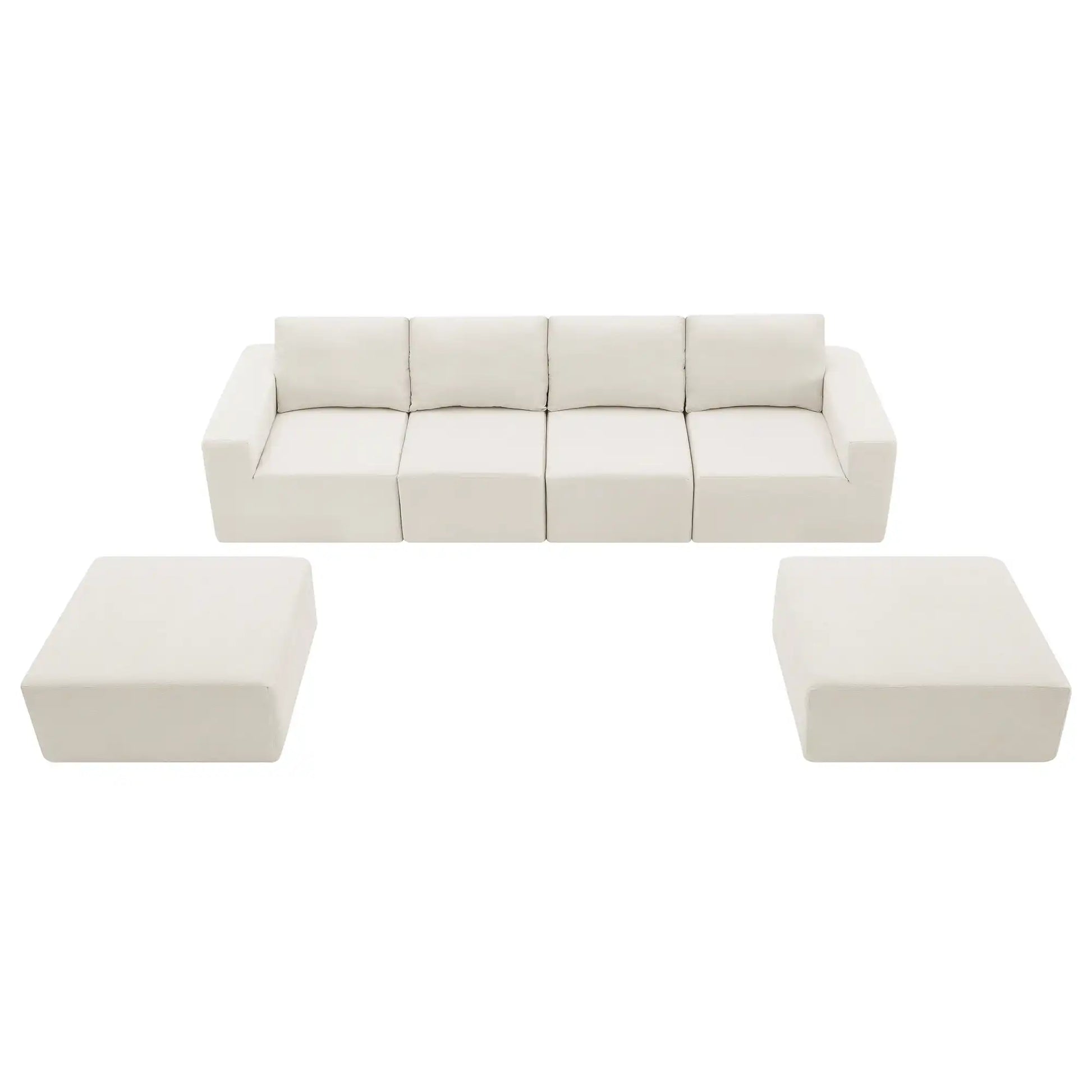 Luxury Cloud Modular U Shaped Sectional Sofa with Ottoman Compressed Foam - Best Buy Furniture