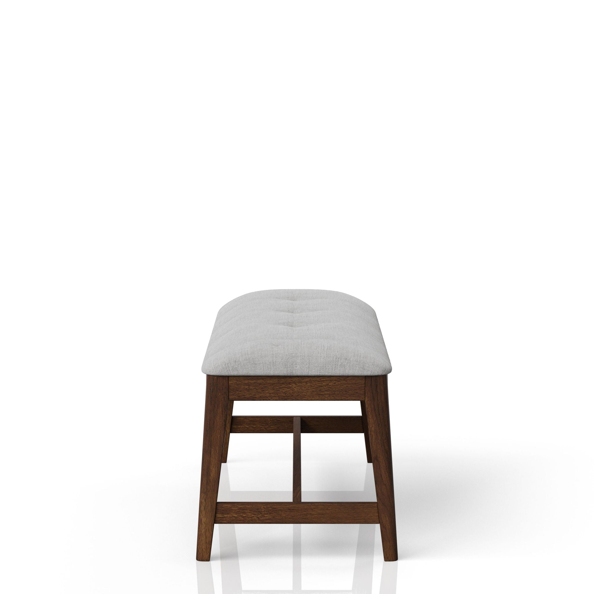 Backless Upholstered Dining Bench Mid Century Seating - Beige - Best Buy Furniture