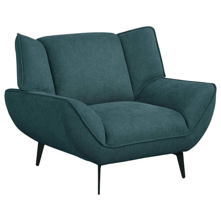 Acton - Upholstered Flared Arm Accent Chair - Teal Blue - Best Buy Furniture