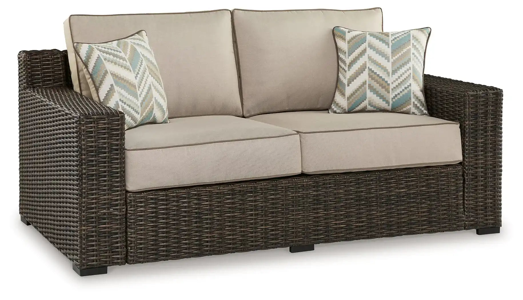 Coastline Bay - Loveseat W/Cushion - Brown - Best Buy Furniture