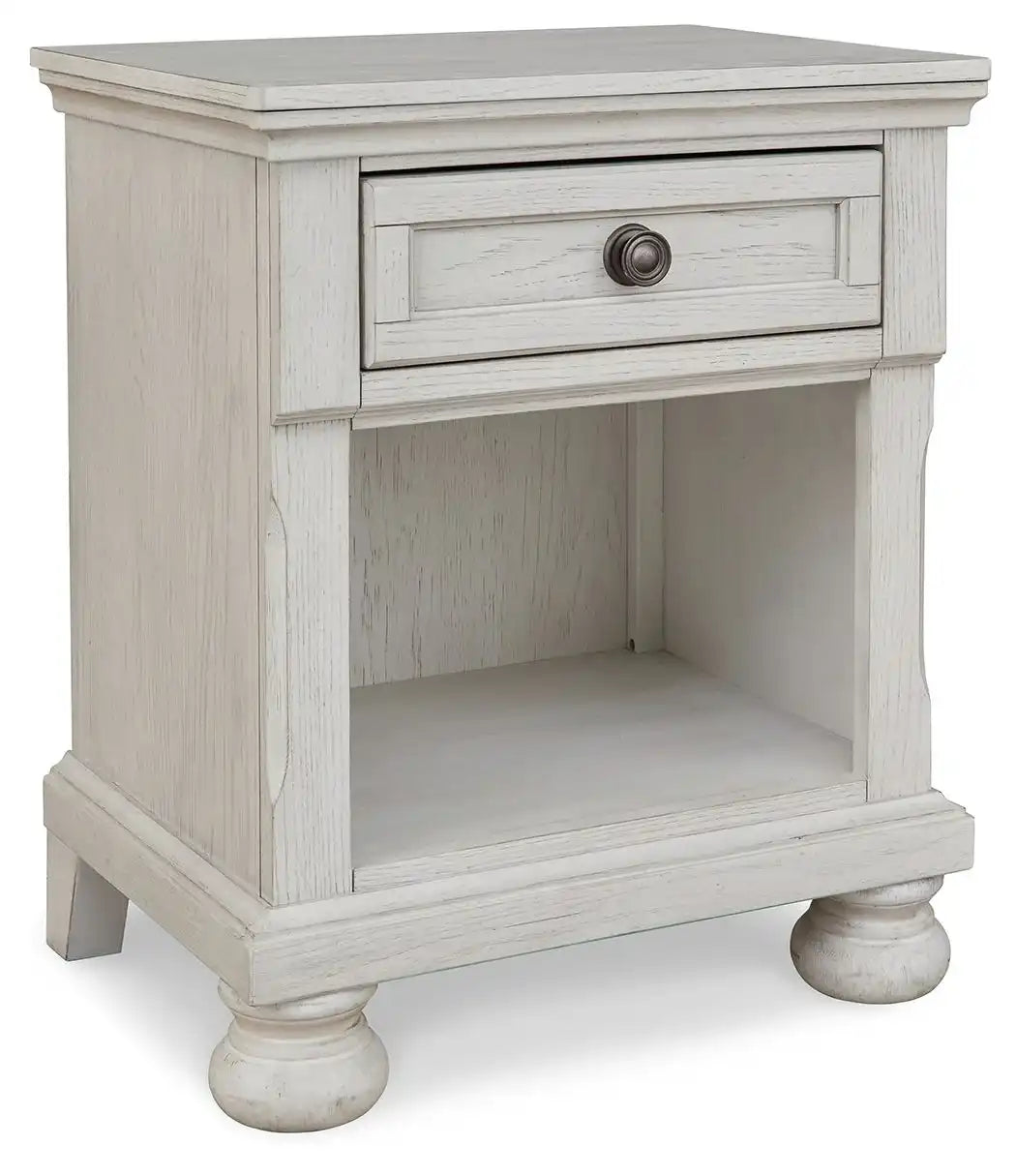 Robbinsdale - One Drawer Night Stand - Antique White - Best Buy Furniture