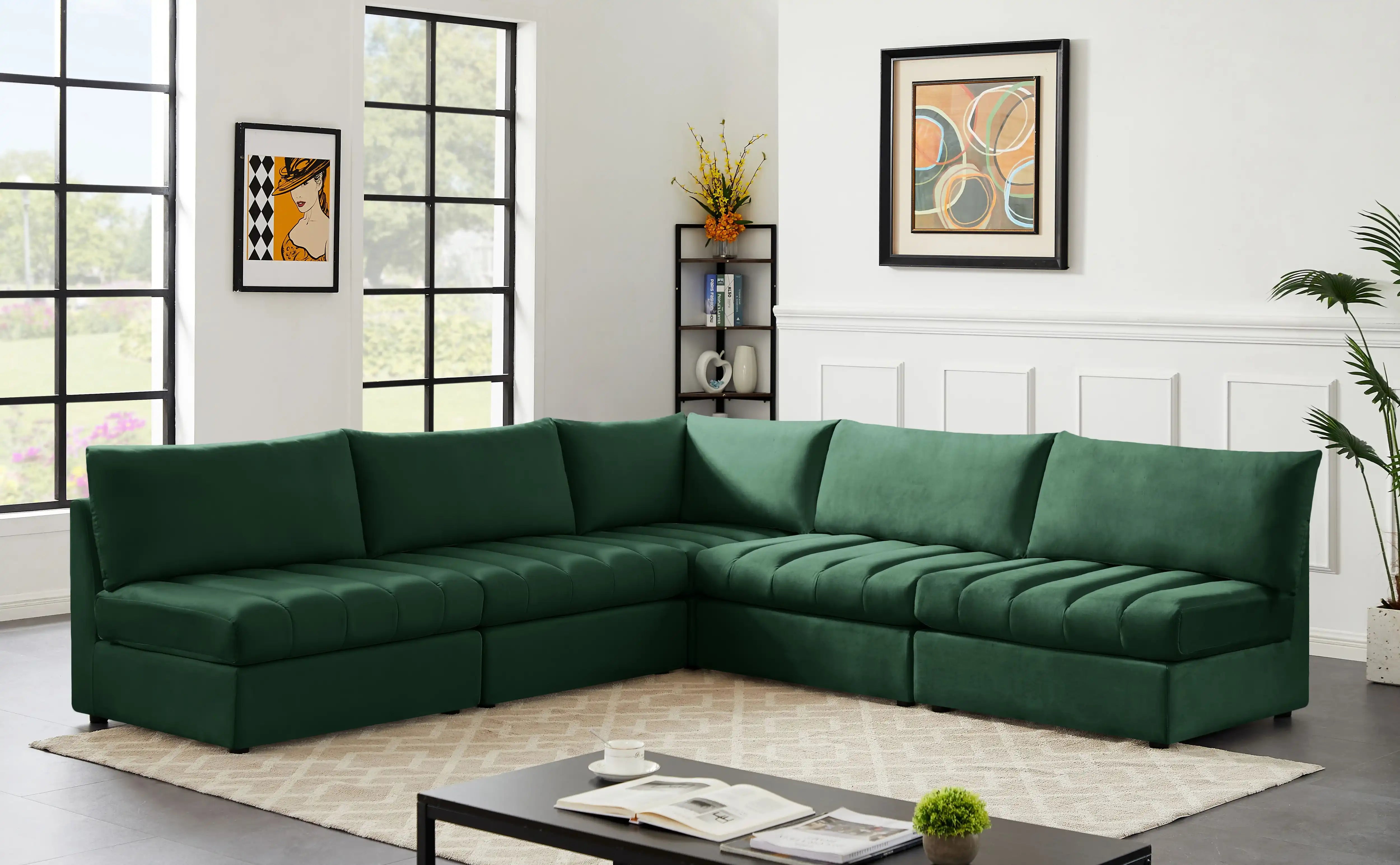 Jacob - Modular Corner Armless Sectional 5 Piece - Best Buy Furniture