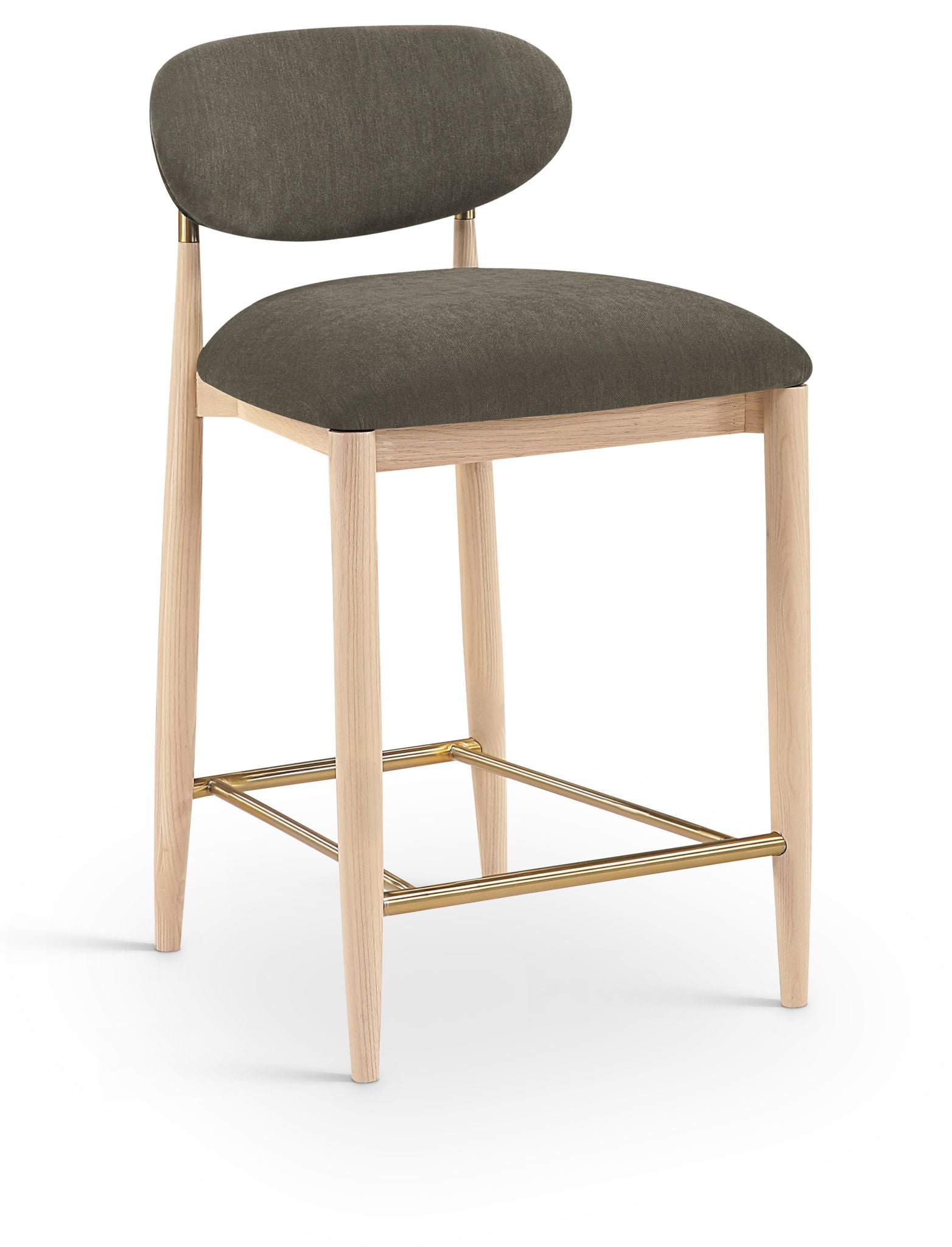 Riccio - Fabric Stool - Natural Frame - Best Buy Furniture