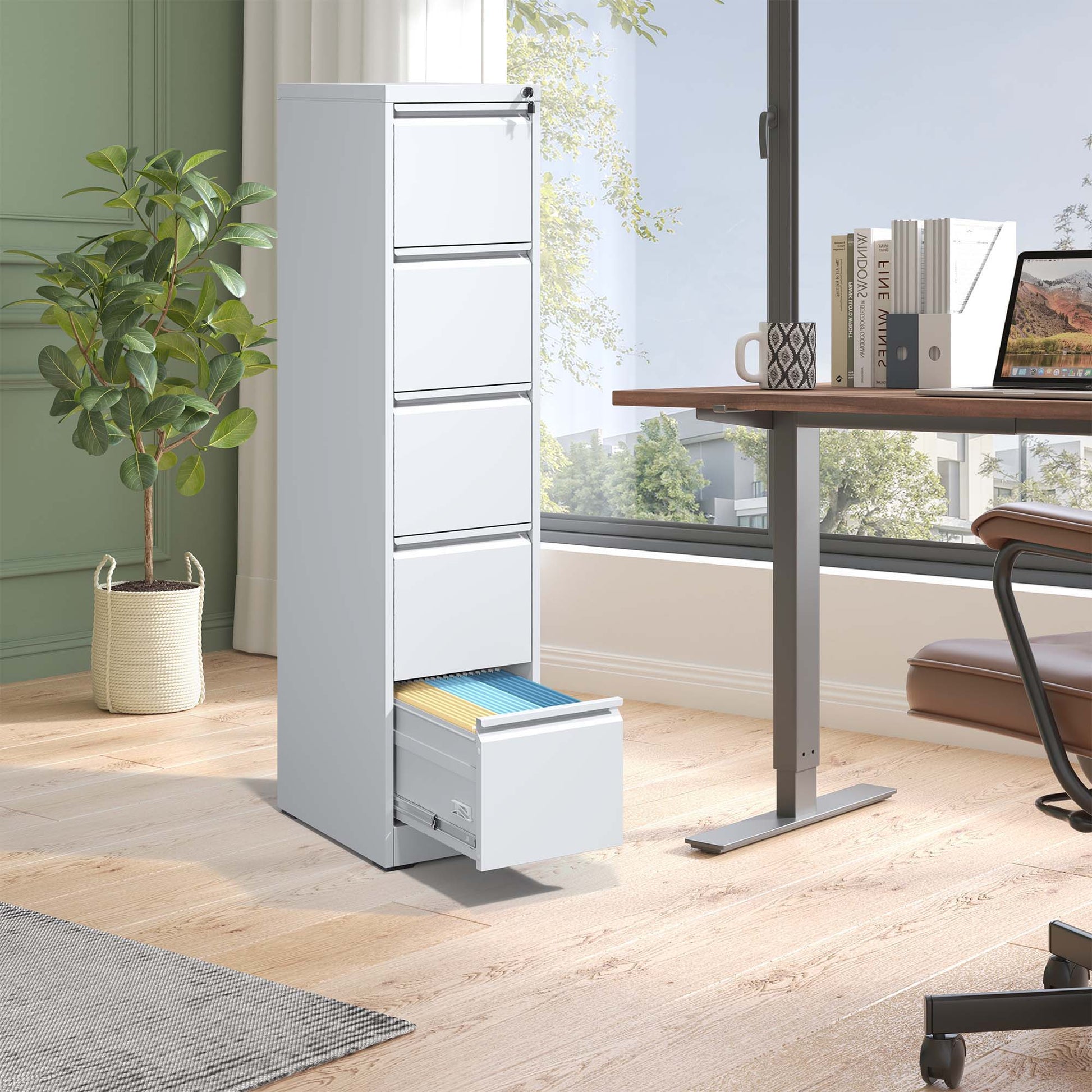 Steel Drawer Vertical File Cabinet With Lock For A4 Legal / Letter Size - Best Buy Furniture