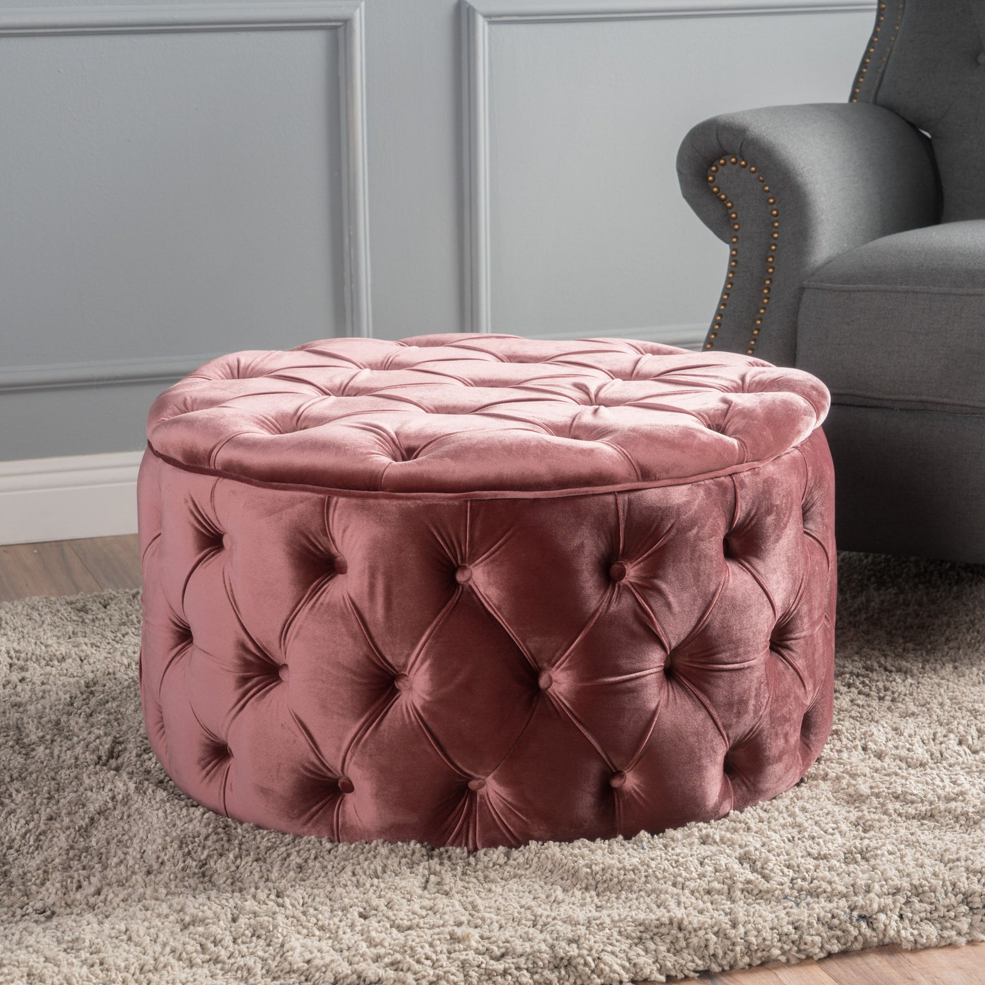 Modern Glam Ottoman Velvet - Best Buy Furniture
